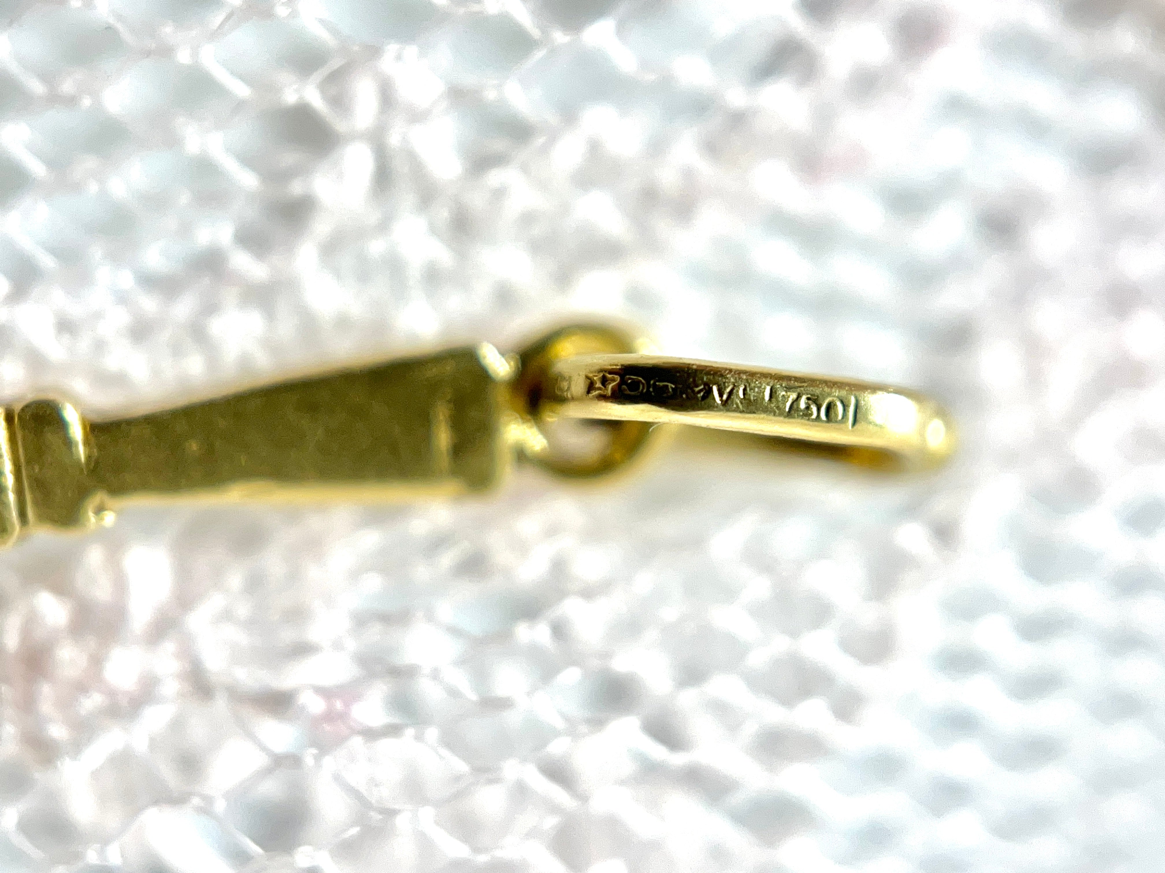 Vintage Tennis Racket Gold Charm, 18KT