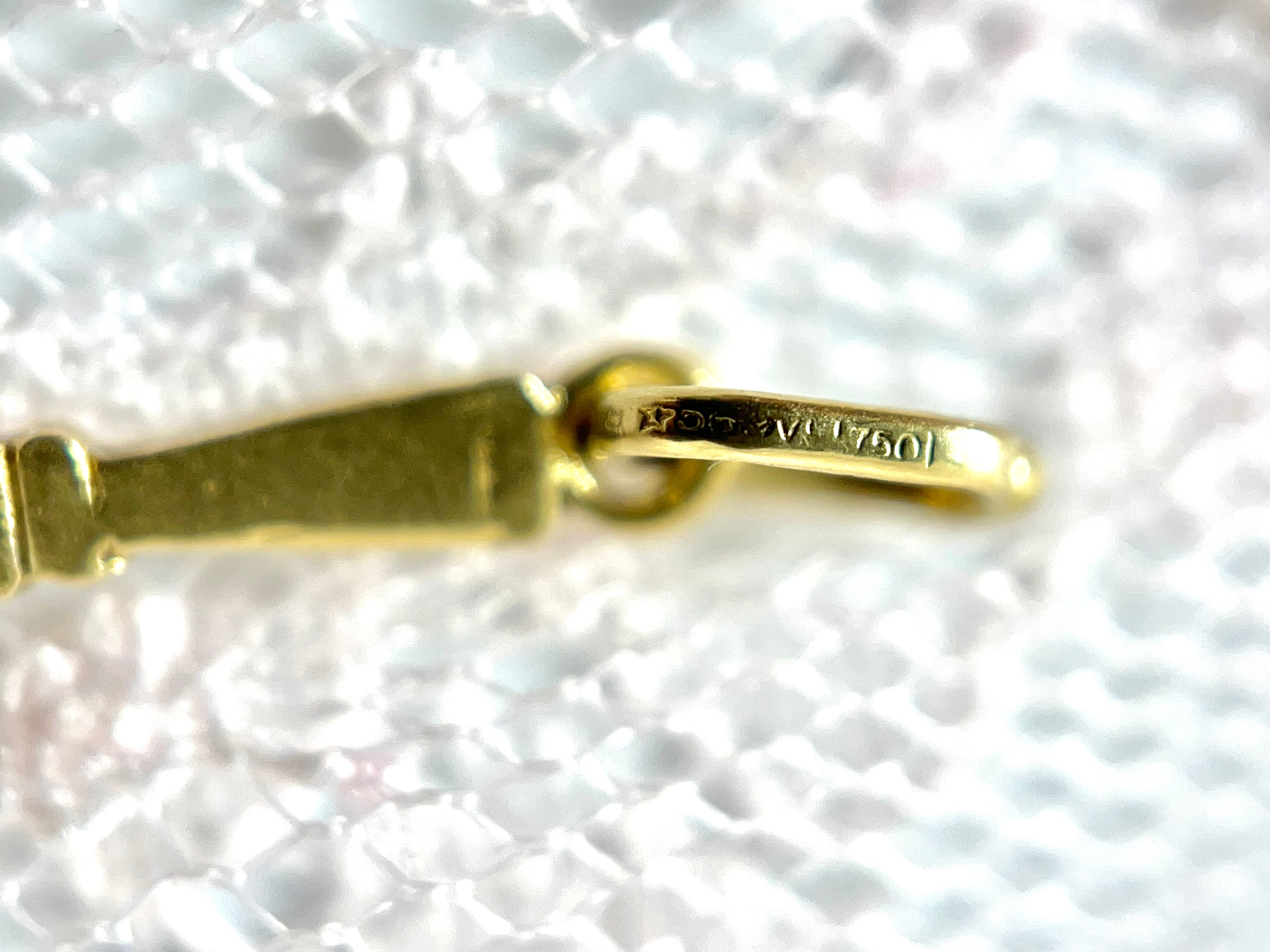 Vintage House Key Charm, 18K