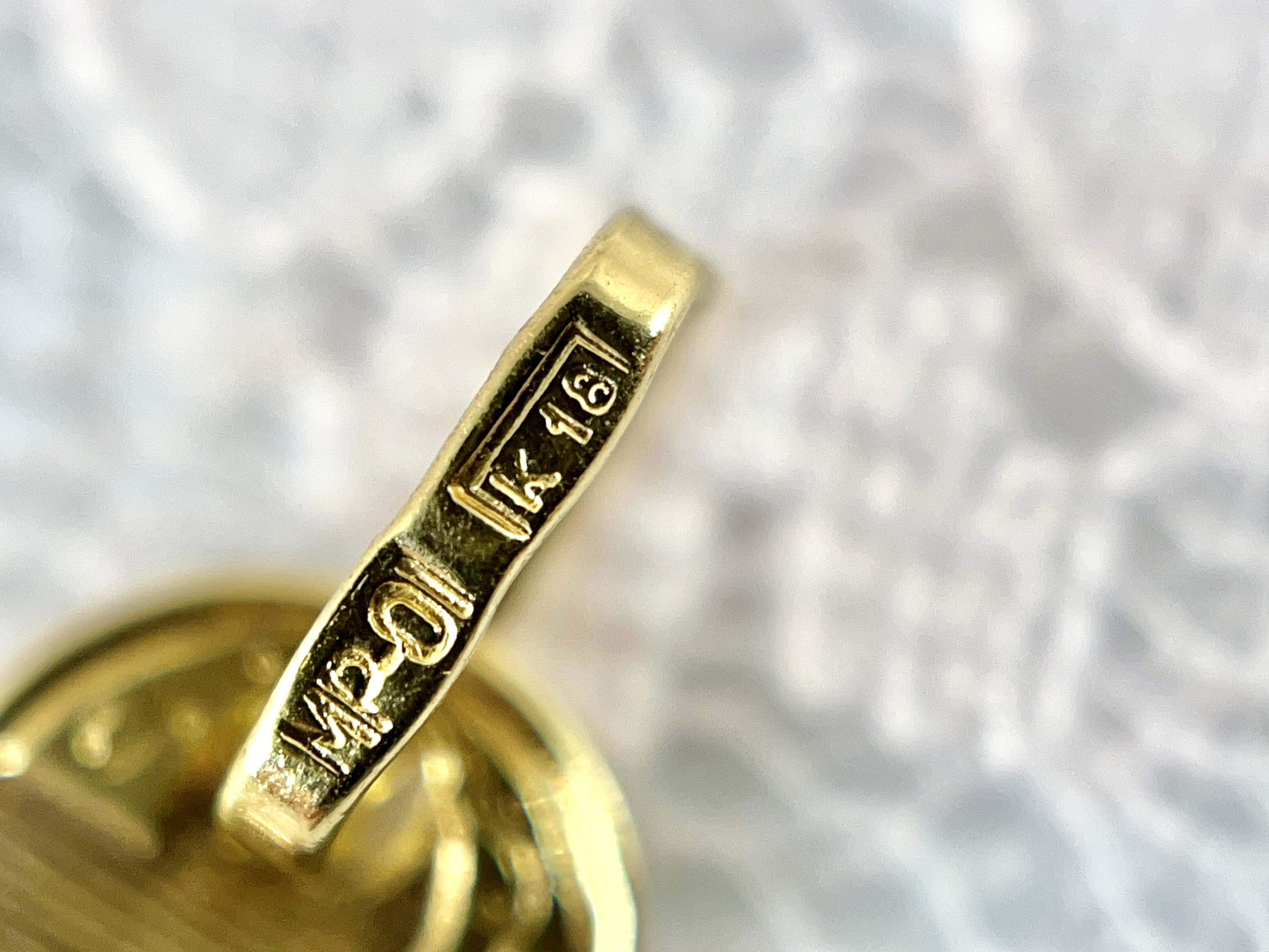Vintage House Key Charm, 18K