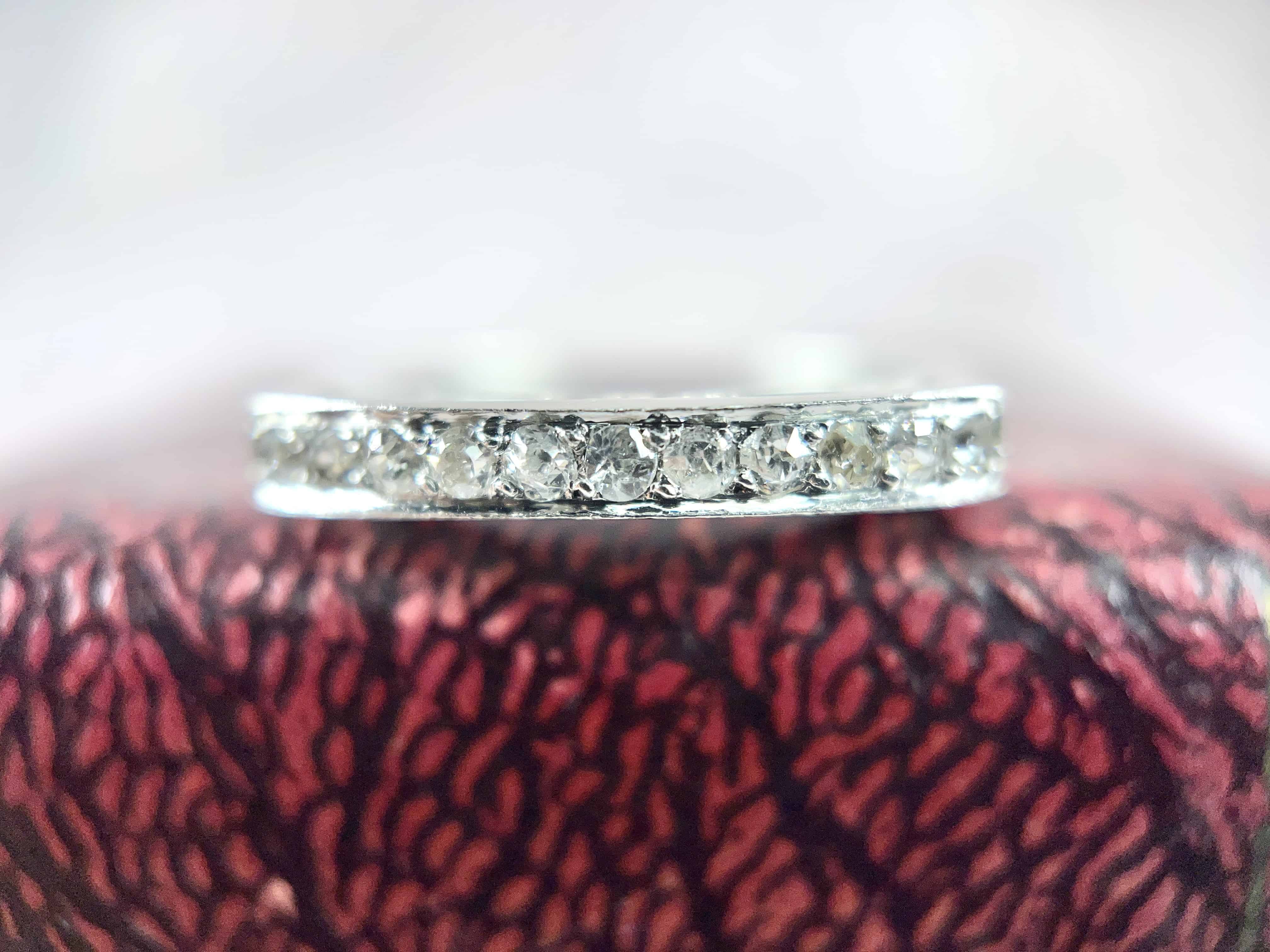 Antique Platinum Old European Diamond Ring, Size 7