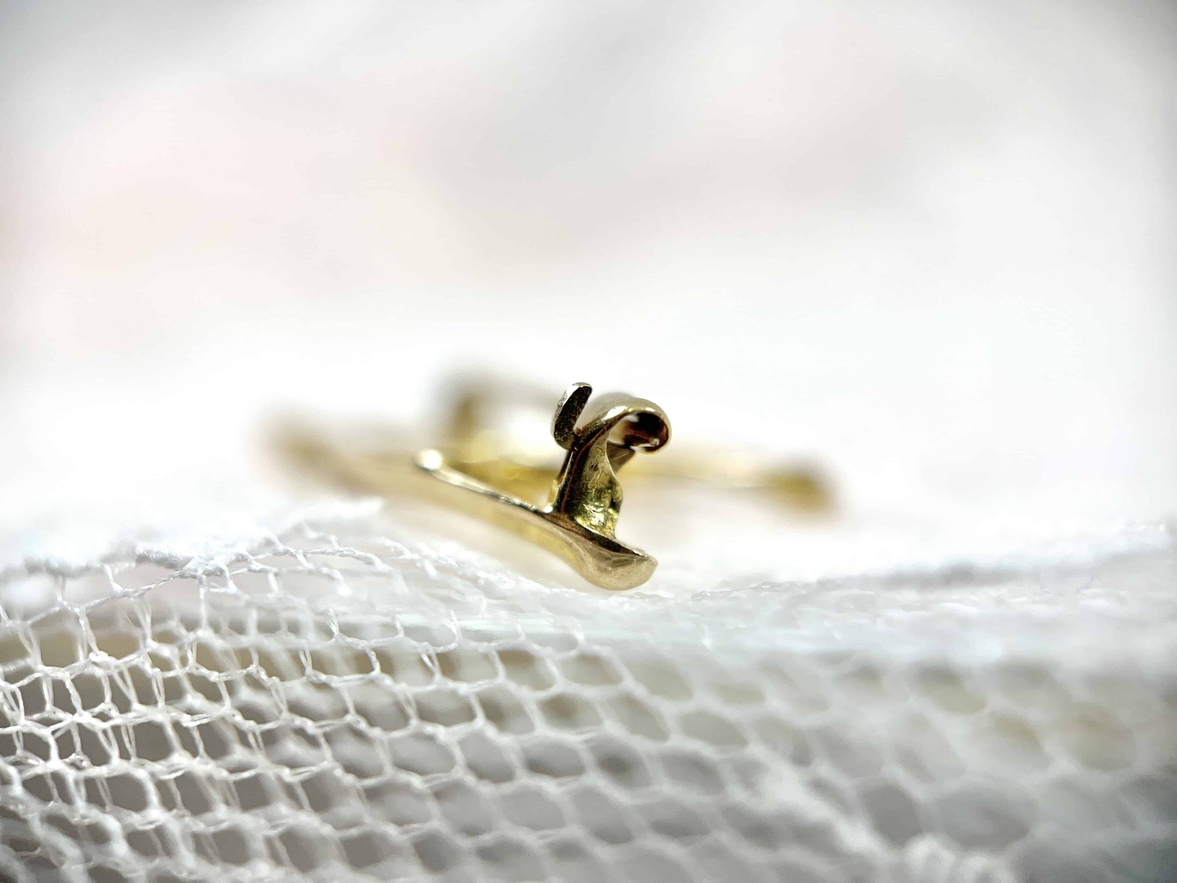 Vintage Wishbone, Ivy Leaf, and Pearl Brooch