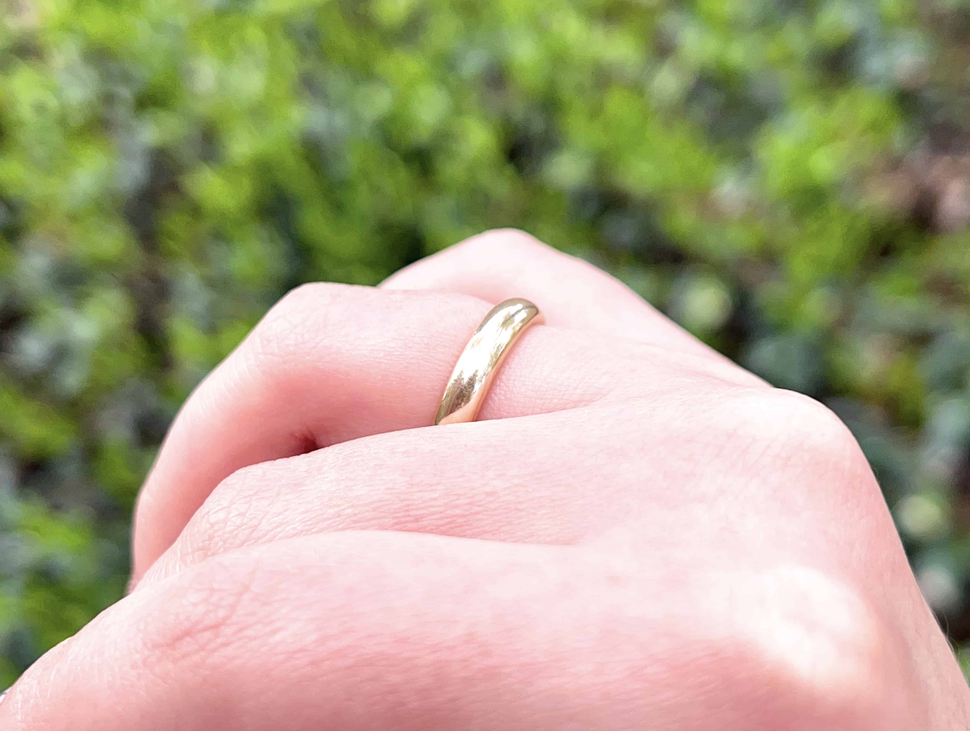 Antique JR Wood Ring, J.G. to V.P. 12-31-15, Size 6