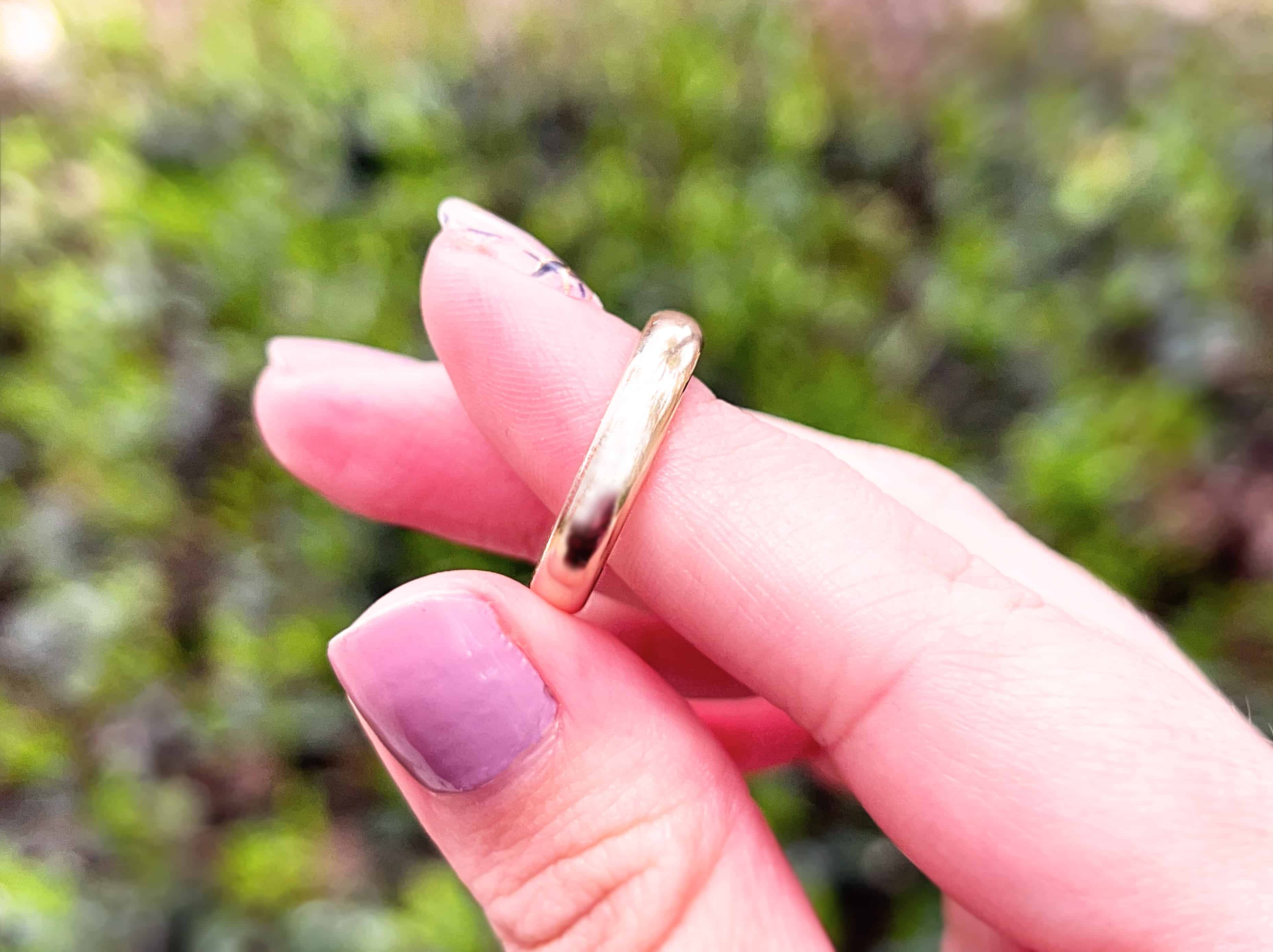 Antique JR Wood Ring, J.G. to V.P. 12-31-15, Size 6