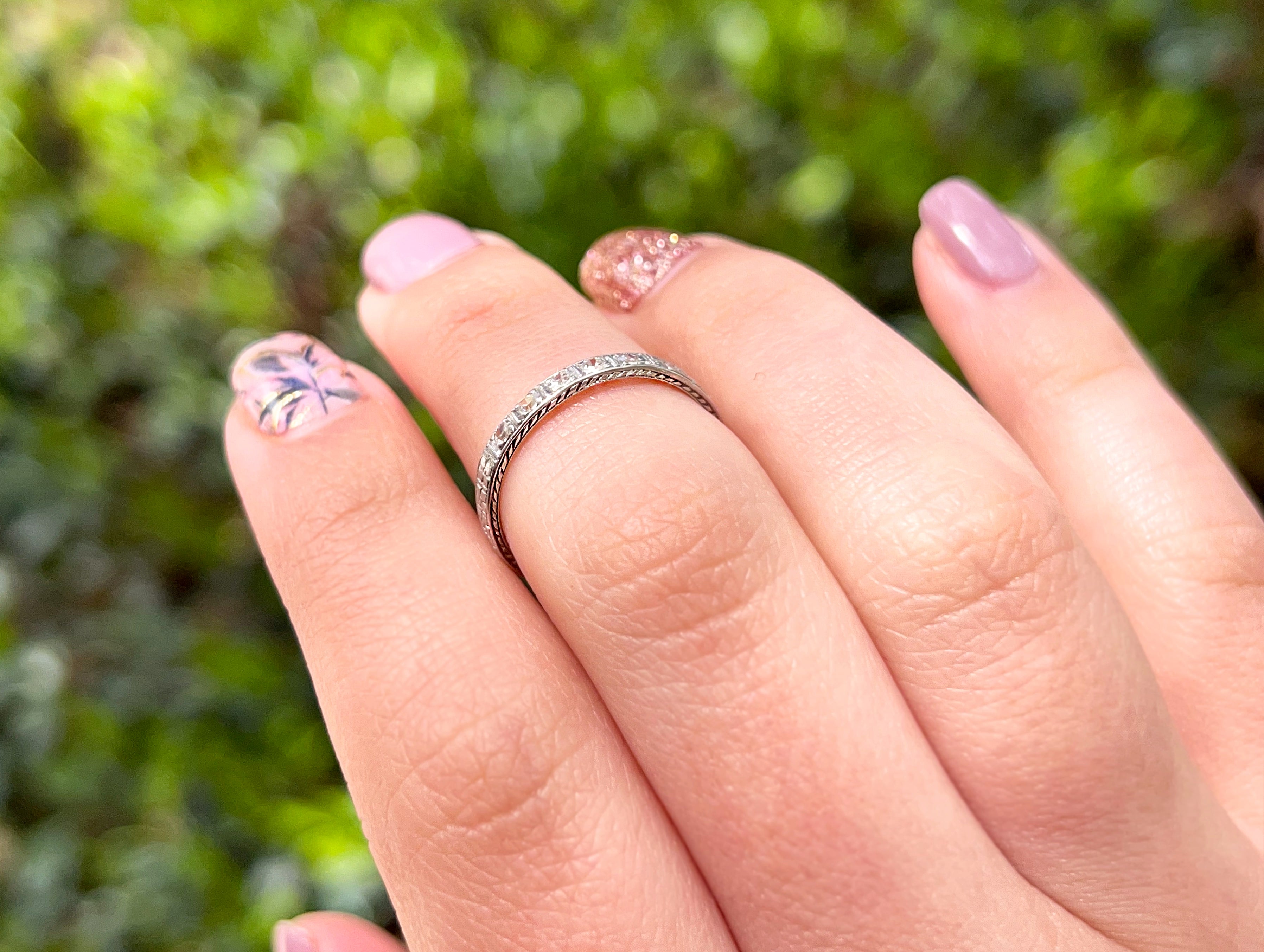 Art Deco Single Cut Diamond Ring, Orange Blossom, Platinum