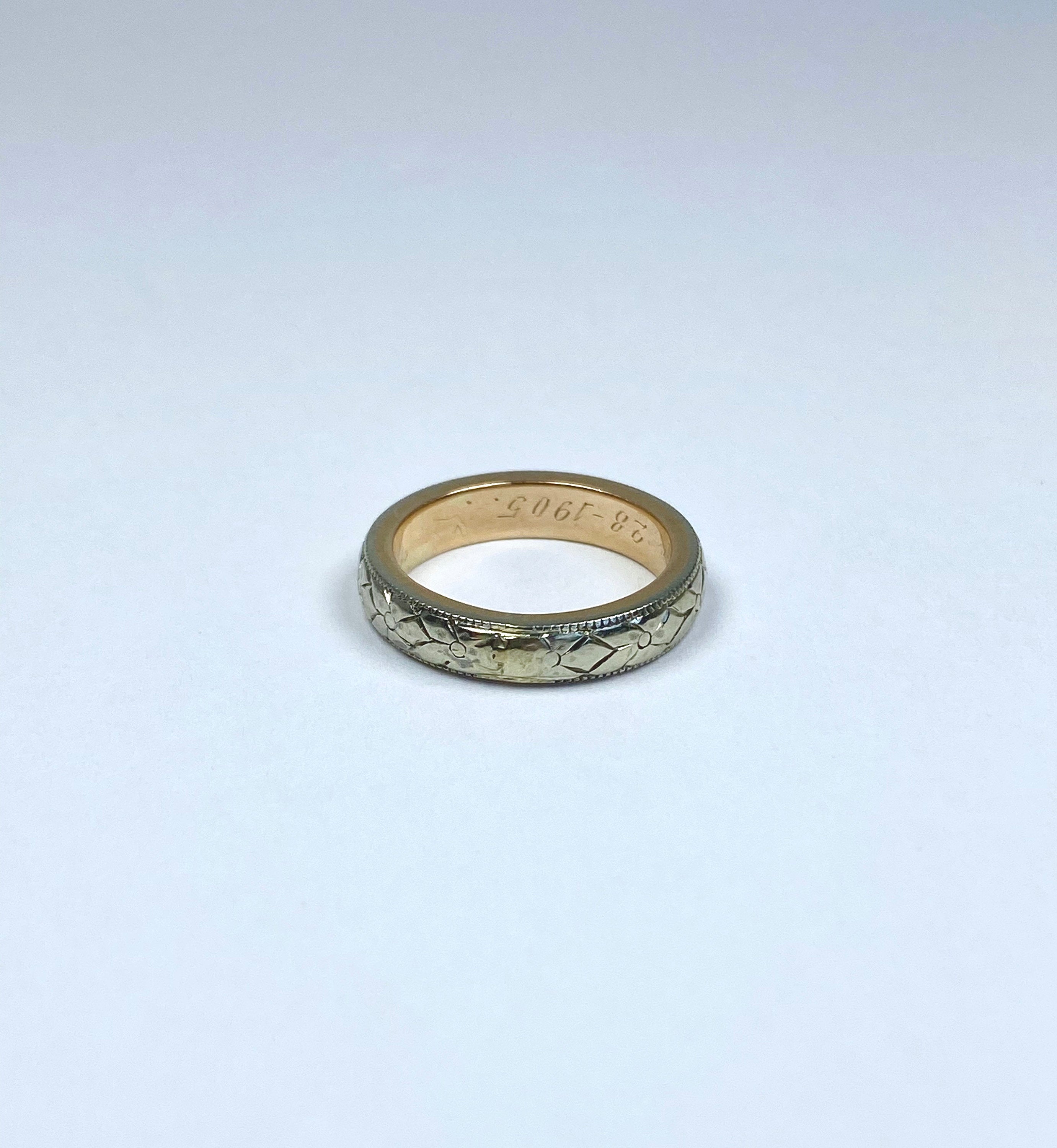 Two Tone, Heavy Wedding Band, 6-28-05, Size 6.75