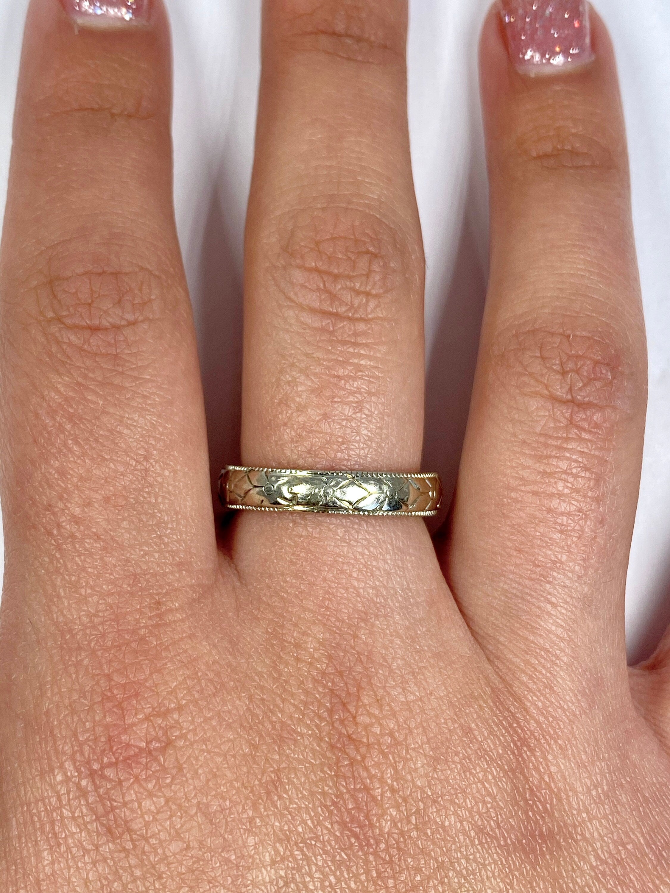 Two Tone, Heavy Wedding Band, 6-28-05, Size 6.75
