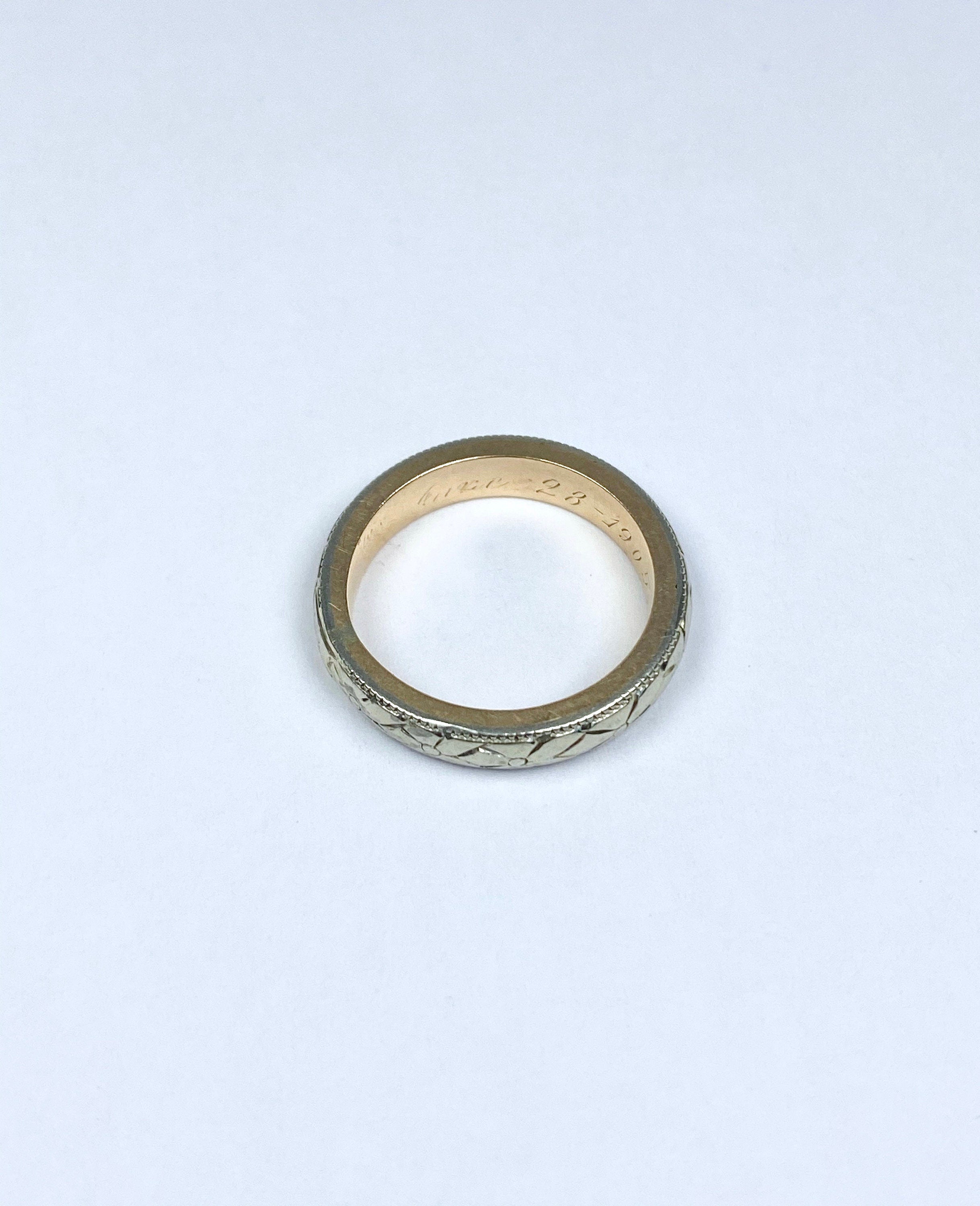 Two Tone, Heavy Wedding Band, 6-28-05, Size 6.75