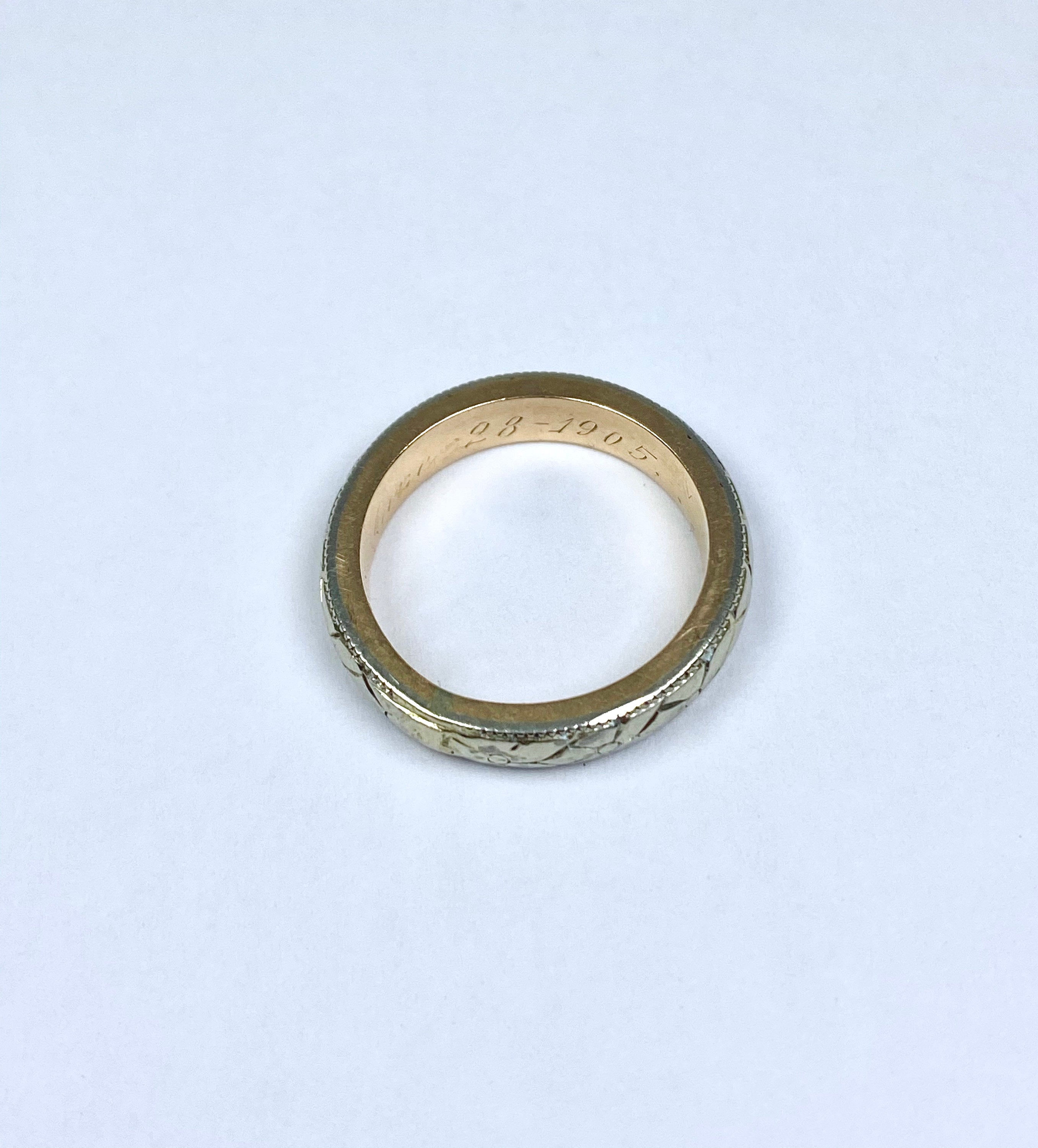 Two Tone, Heavy Wedding Band, 6-28-05, Size 6.75