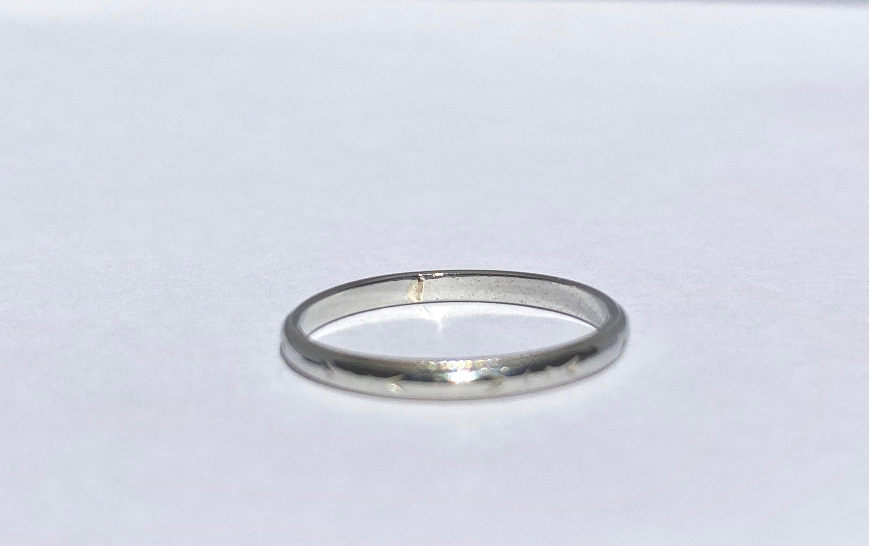 Vintage White Gold Wedding Band, Size 7