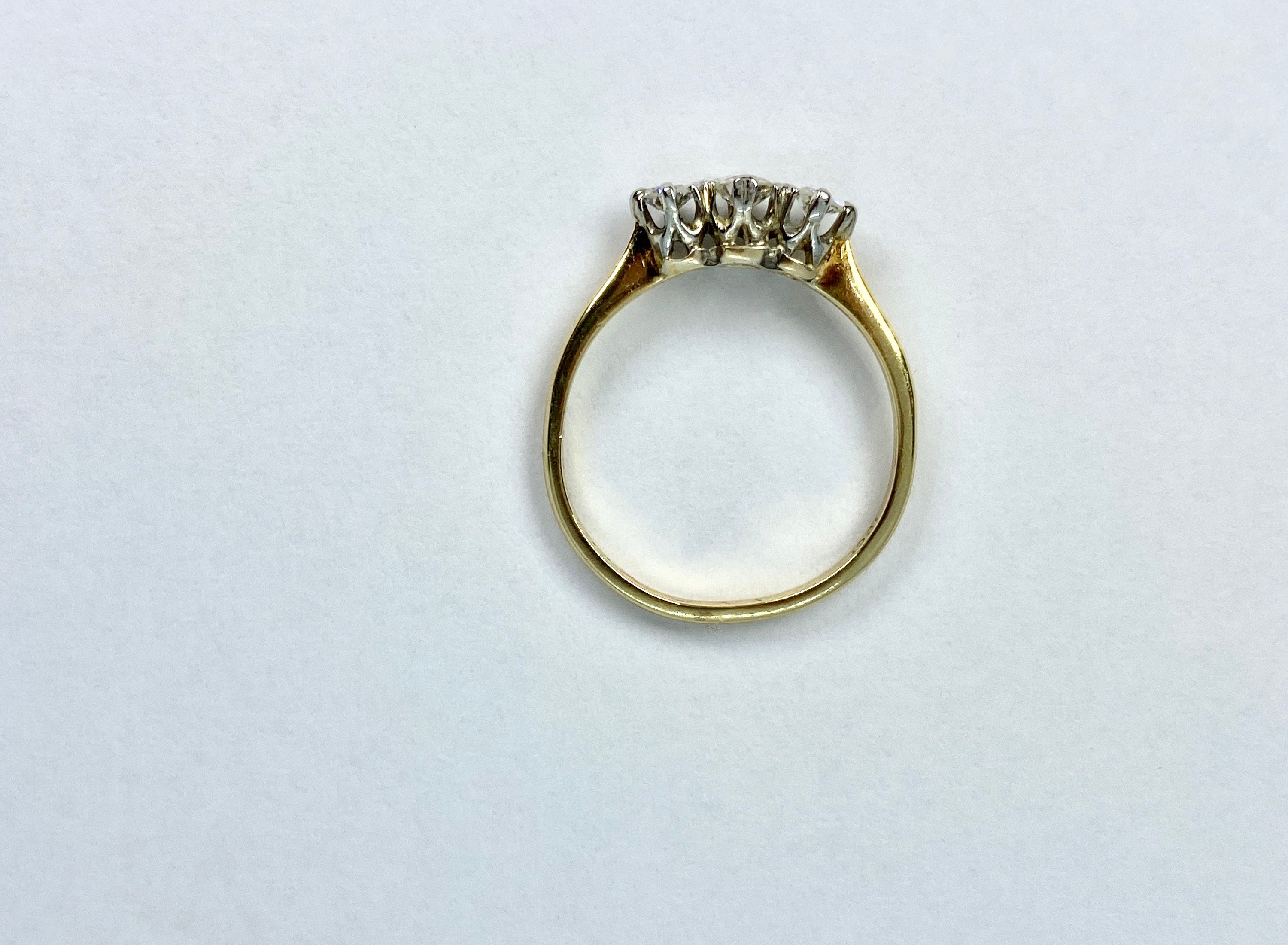 Transitional Cut/OEC Trilogy Ring, Two Tone Gold, Size 6