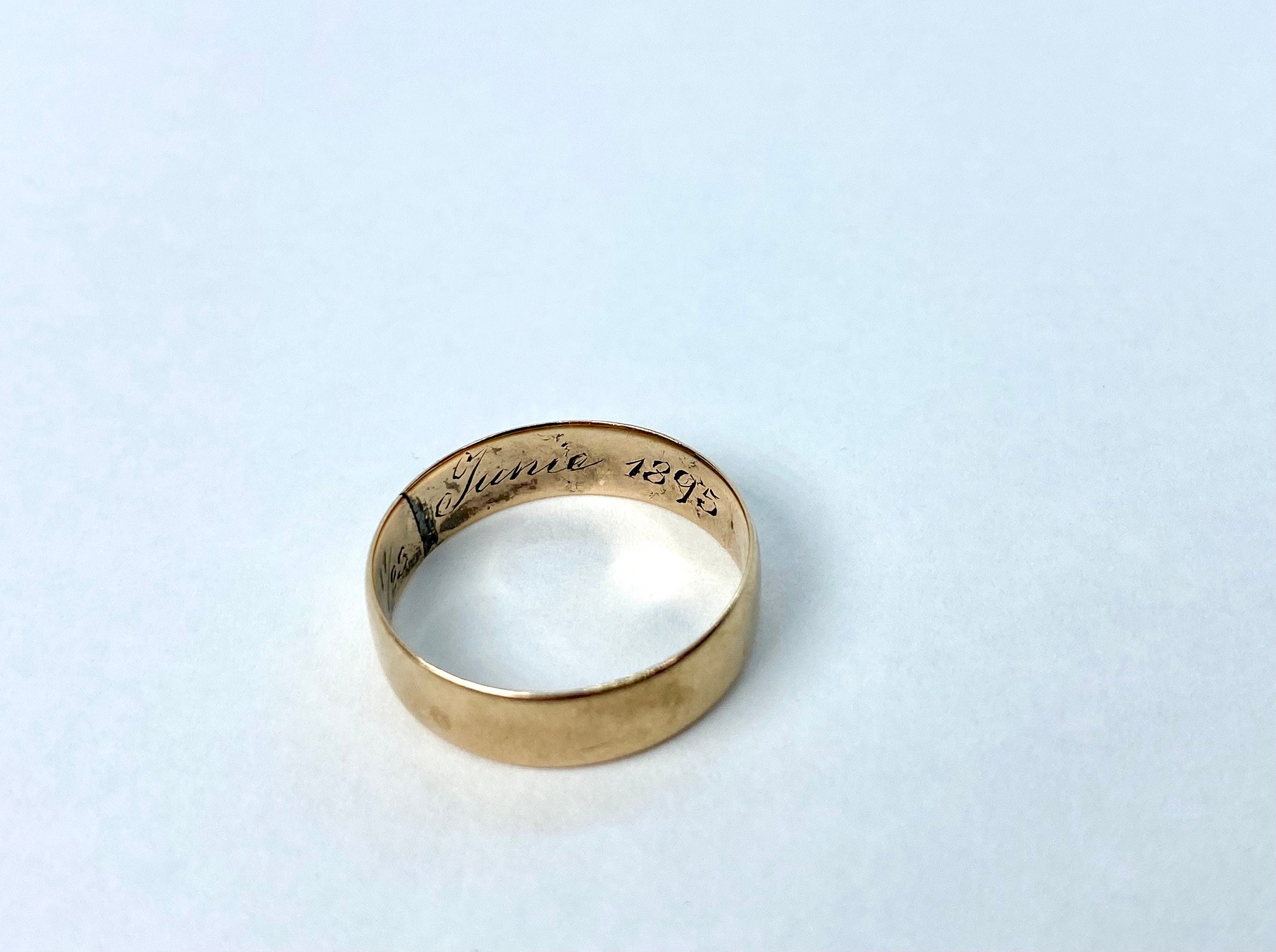 14K Wedding Band, 1895, Adelina, Size 7