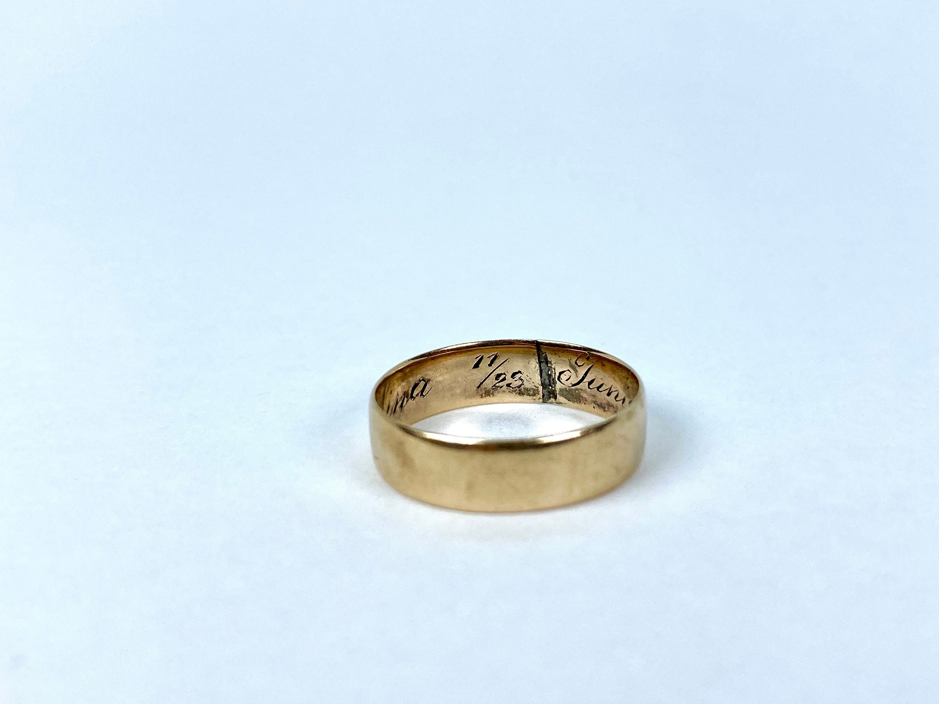 14K Wedding Band, 1895, Adelina, Size 7