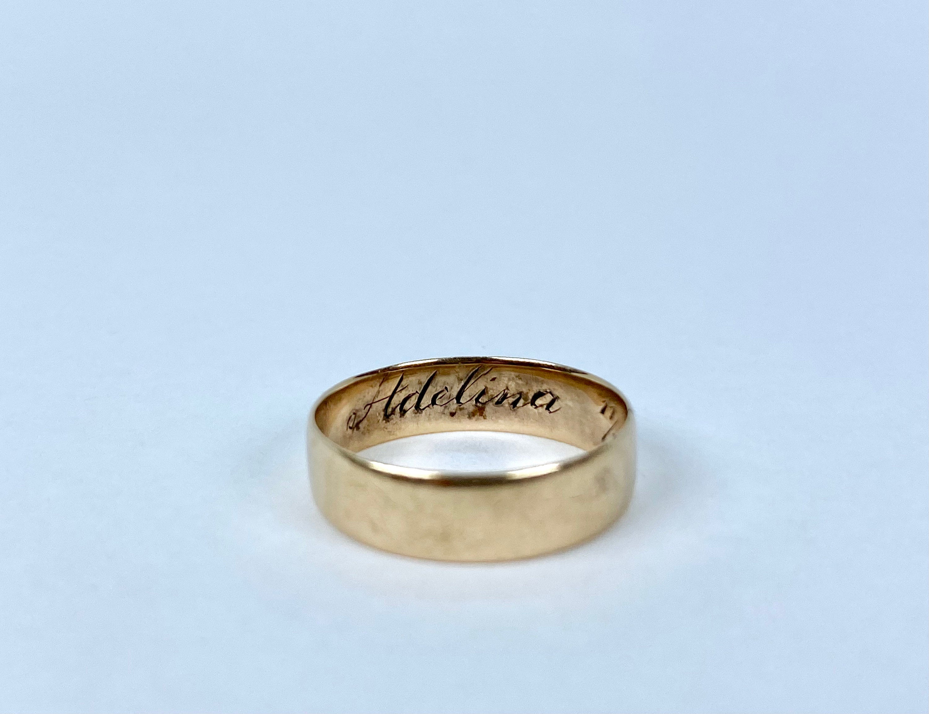 14K Wedding Band, 1895, Adelina, Size 7