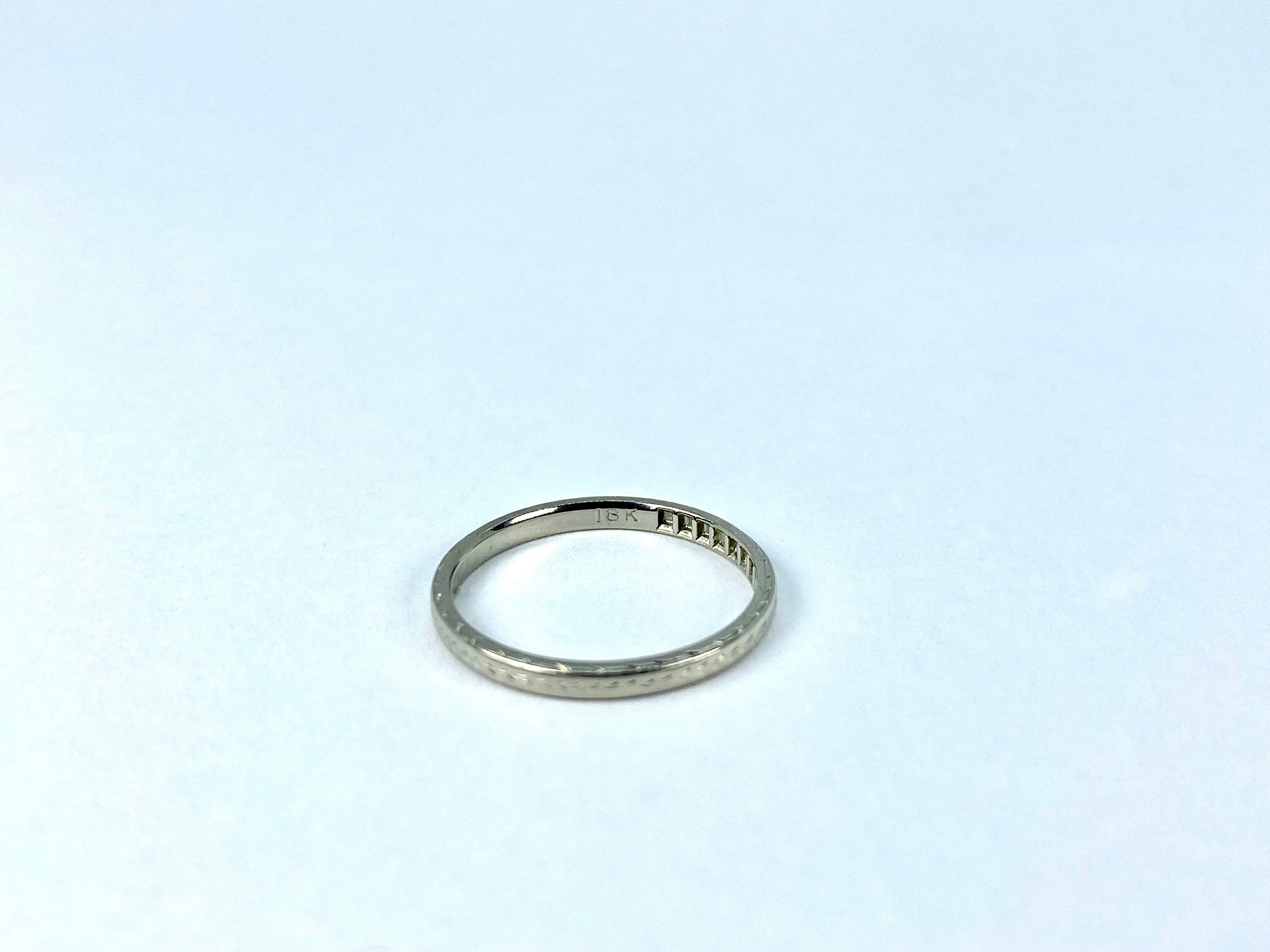 Vintage 18K Single Cut Diamond Band, Size 5.75