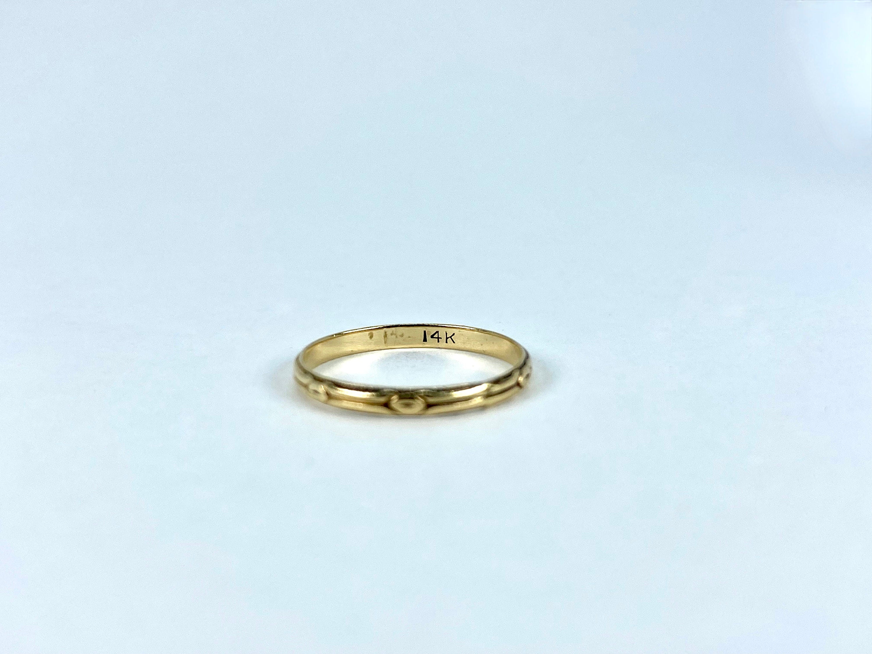 Vintage 14K Wedding Band, Size 5