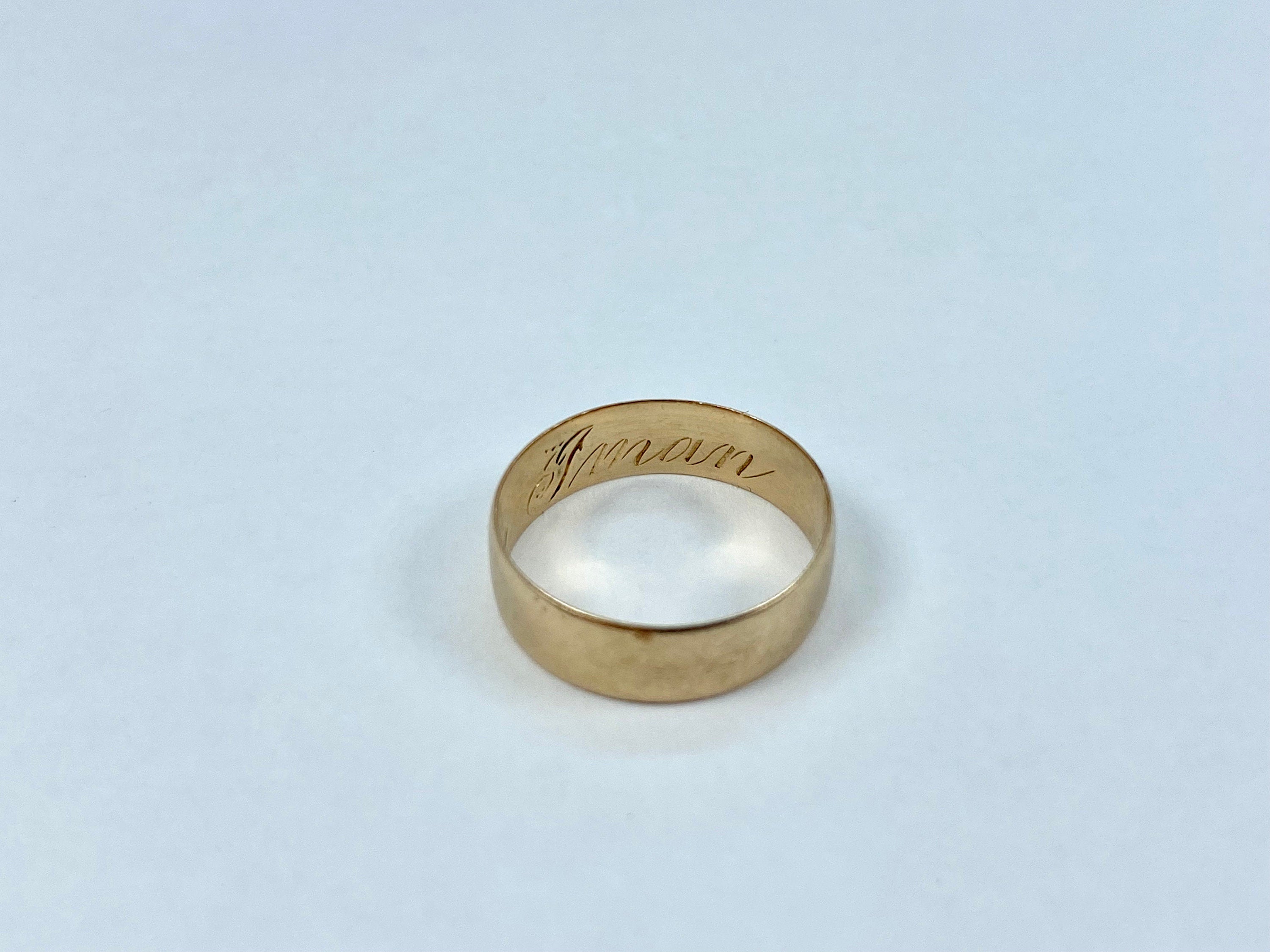 14K Rosy Gold Antique Band, Sallie/Lallie, Size 5.5