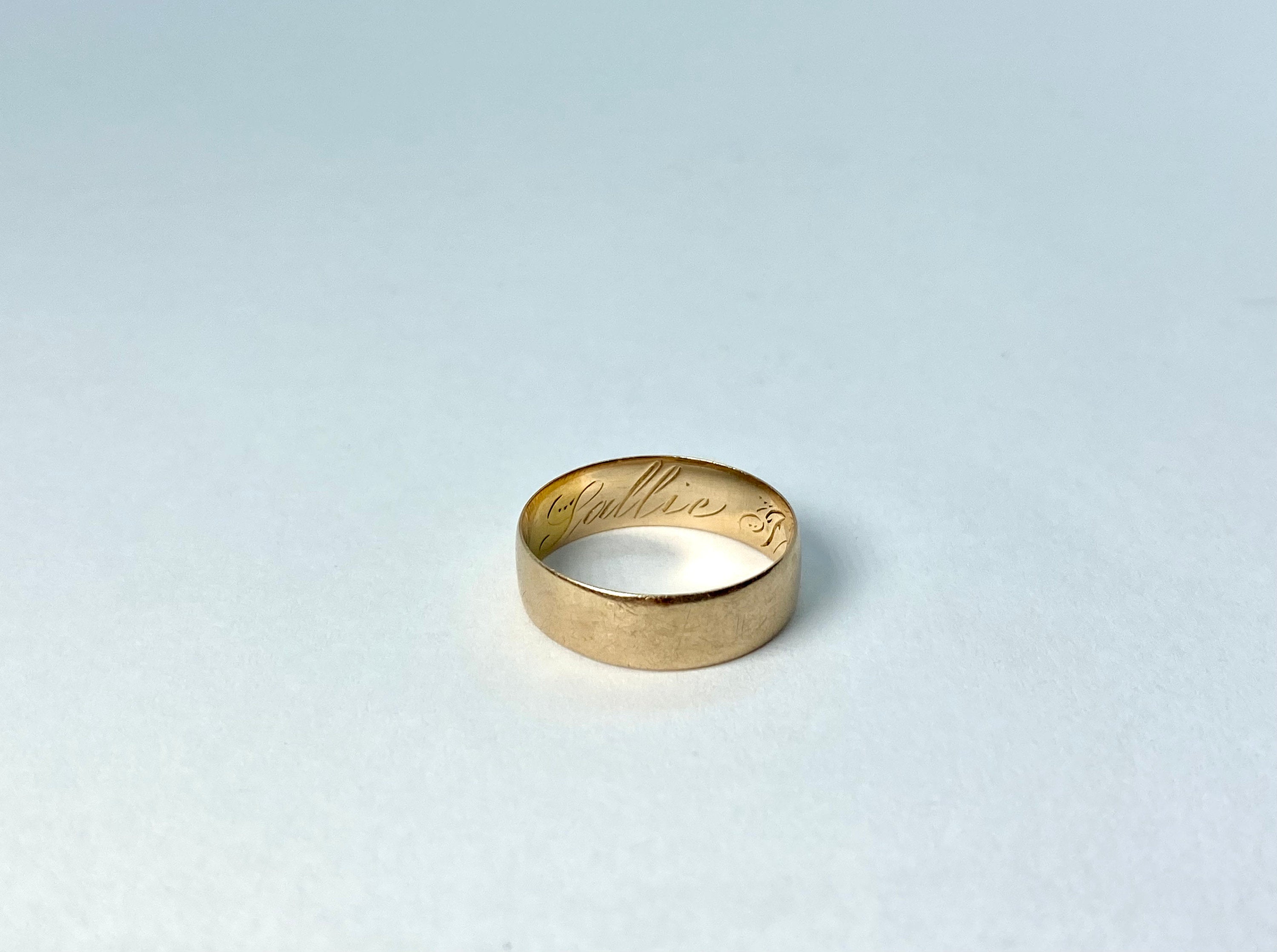 14K Rosy Gold Antique Band, Sallie/Lallie, Size 5.5