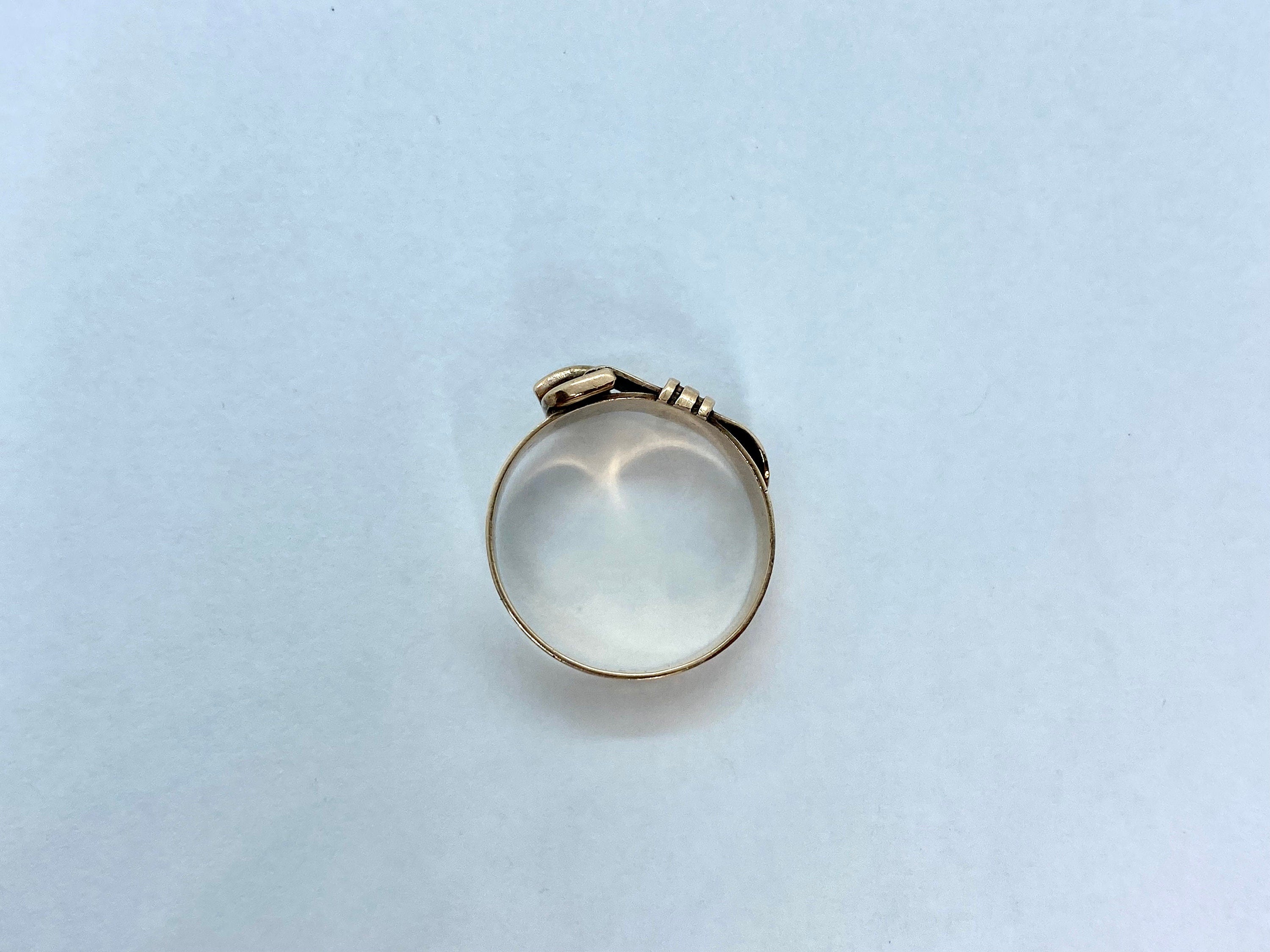 Victorian Rose Gold Buckle Ring, Size 6.25