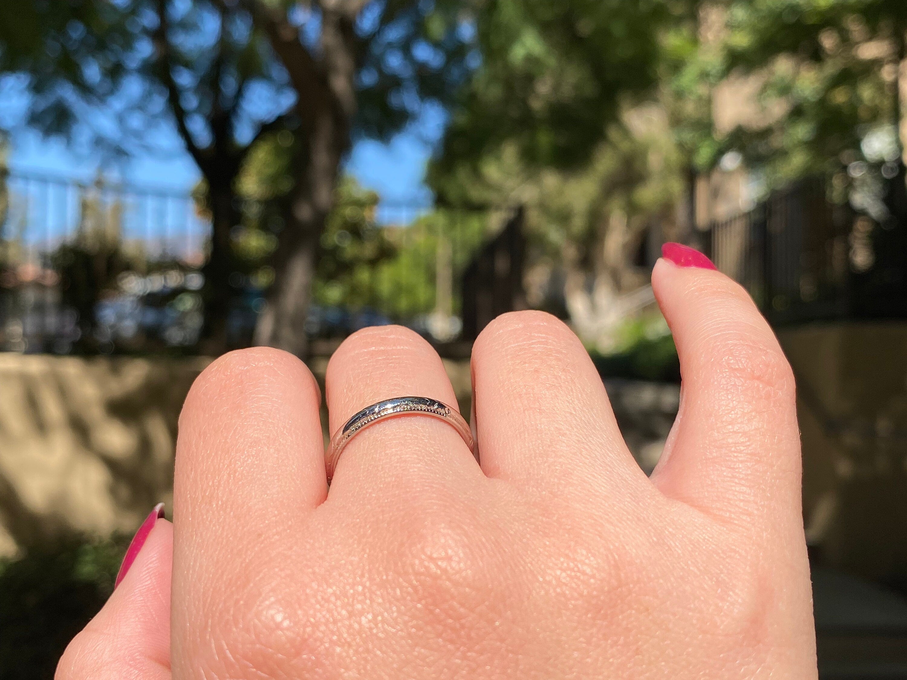 Art Deco JR Wood Ring, 18K, Size 6.75