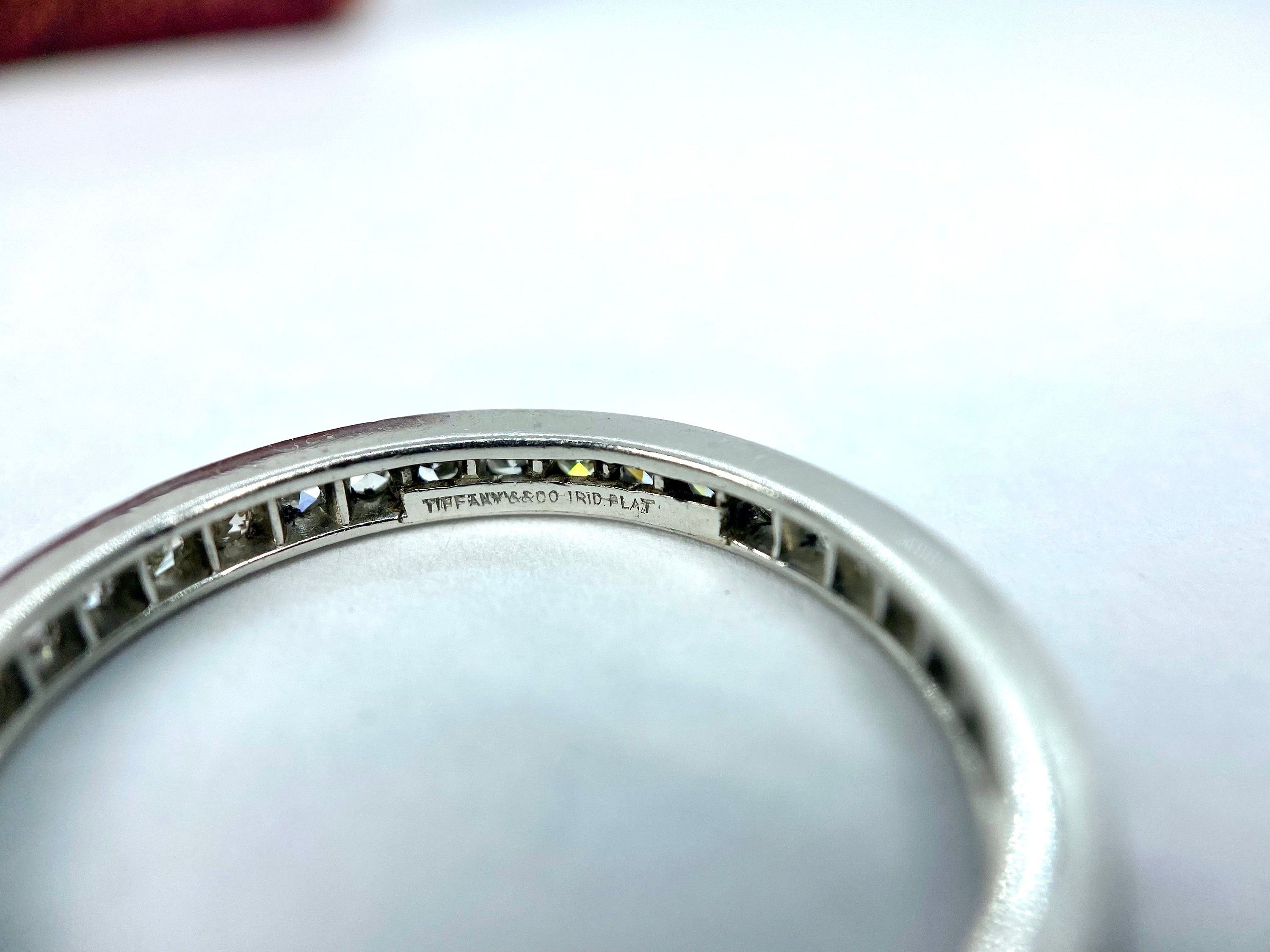 Vintage Tiffany Single Cut Diamond Platinum Eternity Ring, Size 9.25