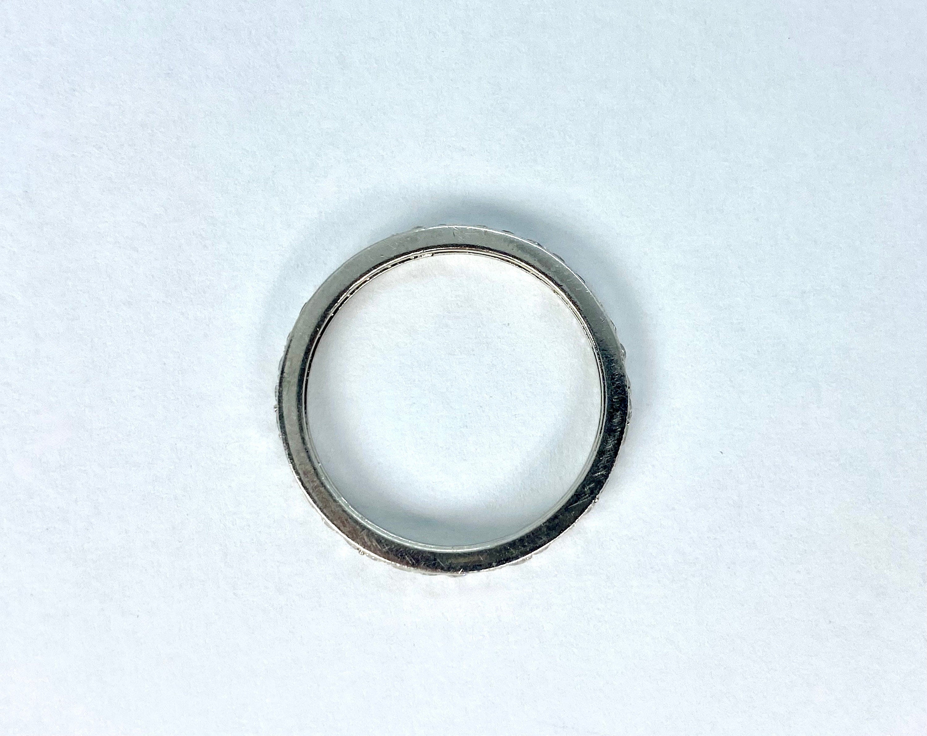 Vintage Tiffany Single Cut Diamond Platinum Eternity Ring, Size 9.25