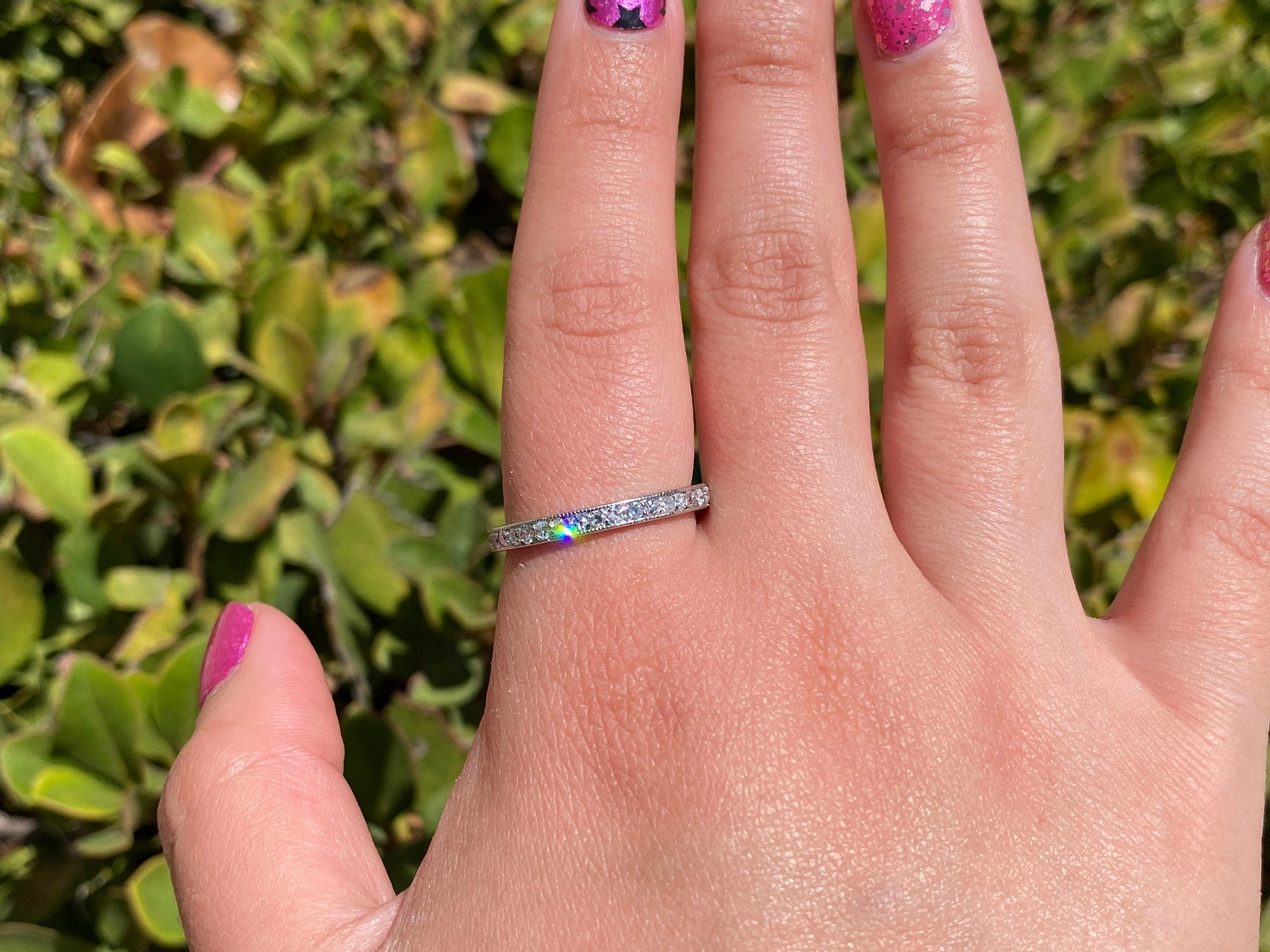 Vintage Tiffany & Co. Diamond Platinum Eternity Ring, Size 9.25