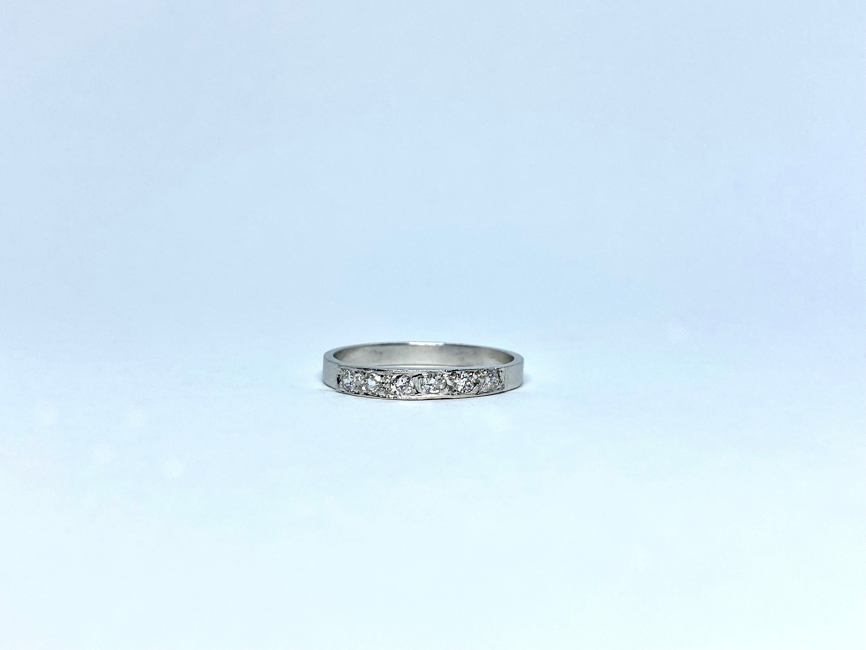 Antique Platinum (Conversion) Old Cut Diamond Band
