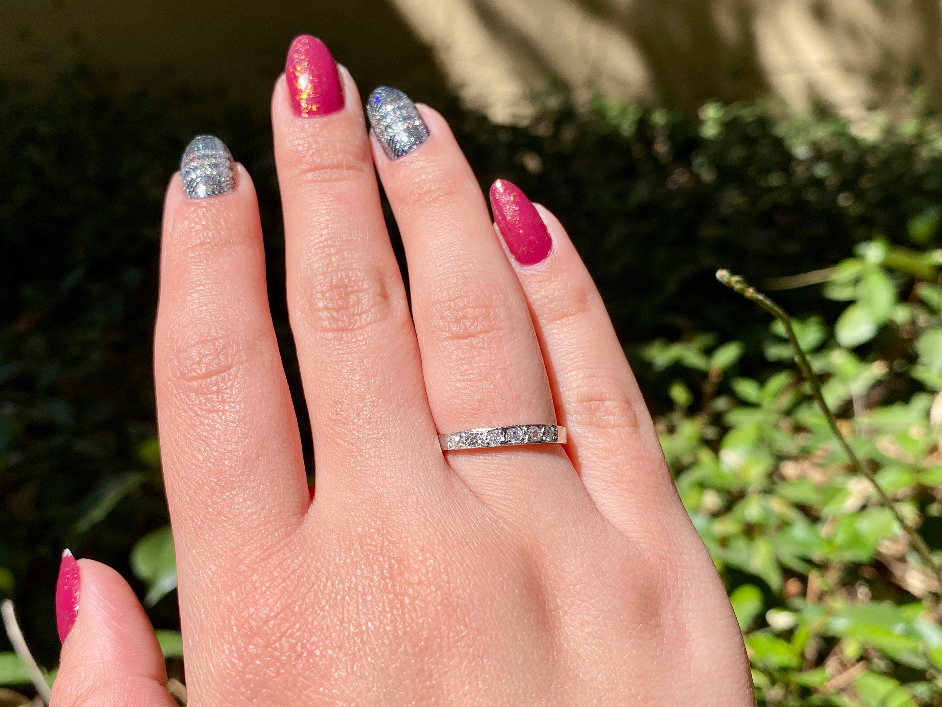 Antique Platinum (Conversion) Old Cut Diamond Band