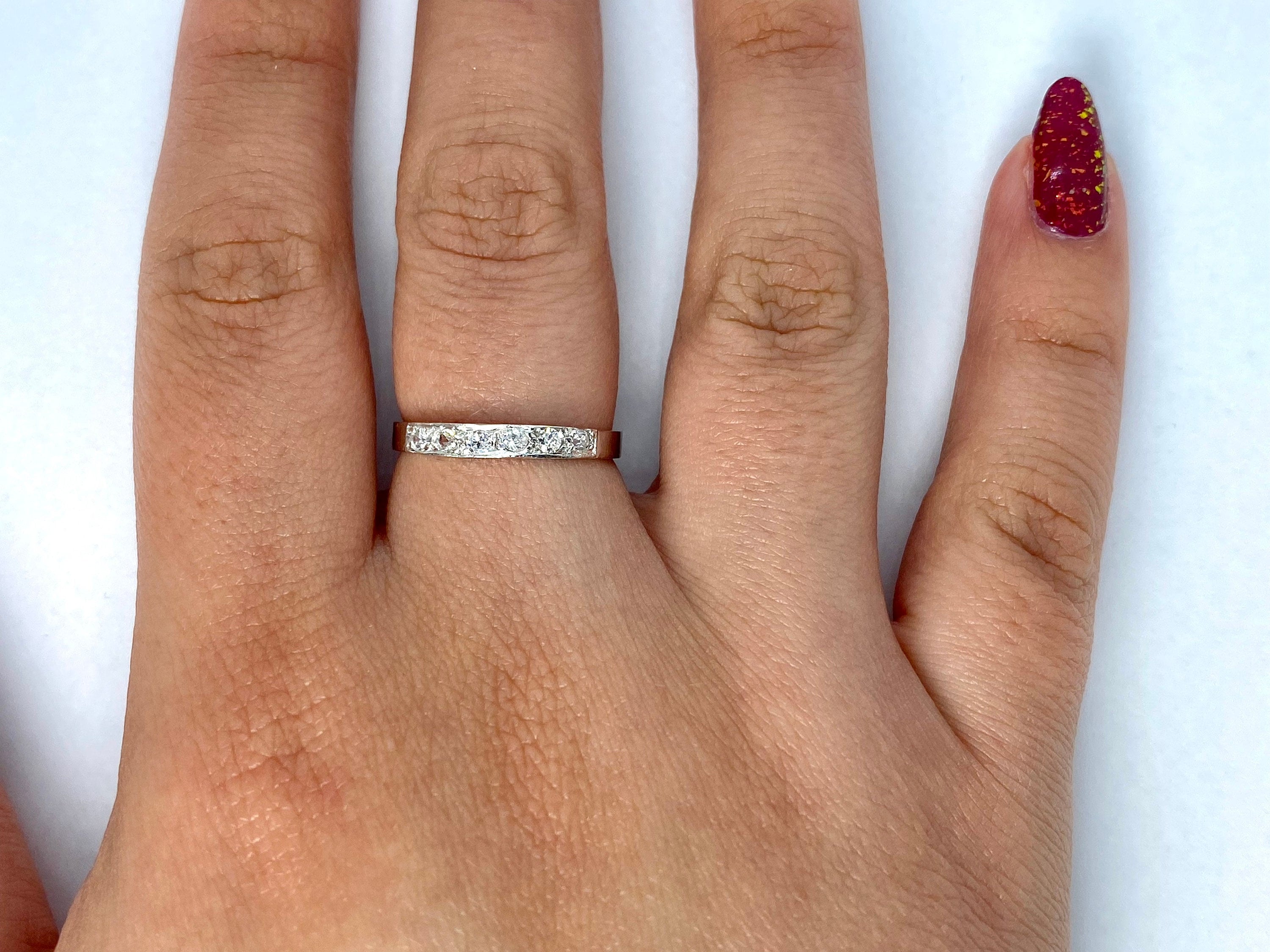 Antique Platinum (Conversion) Old Cut Diamond Band