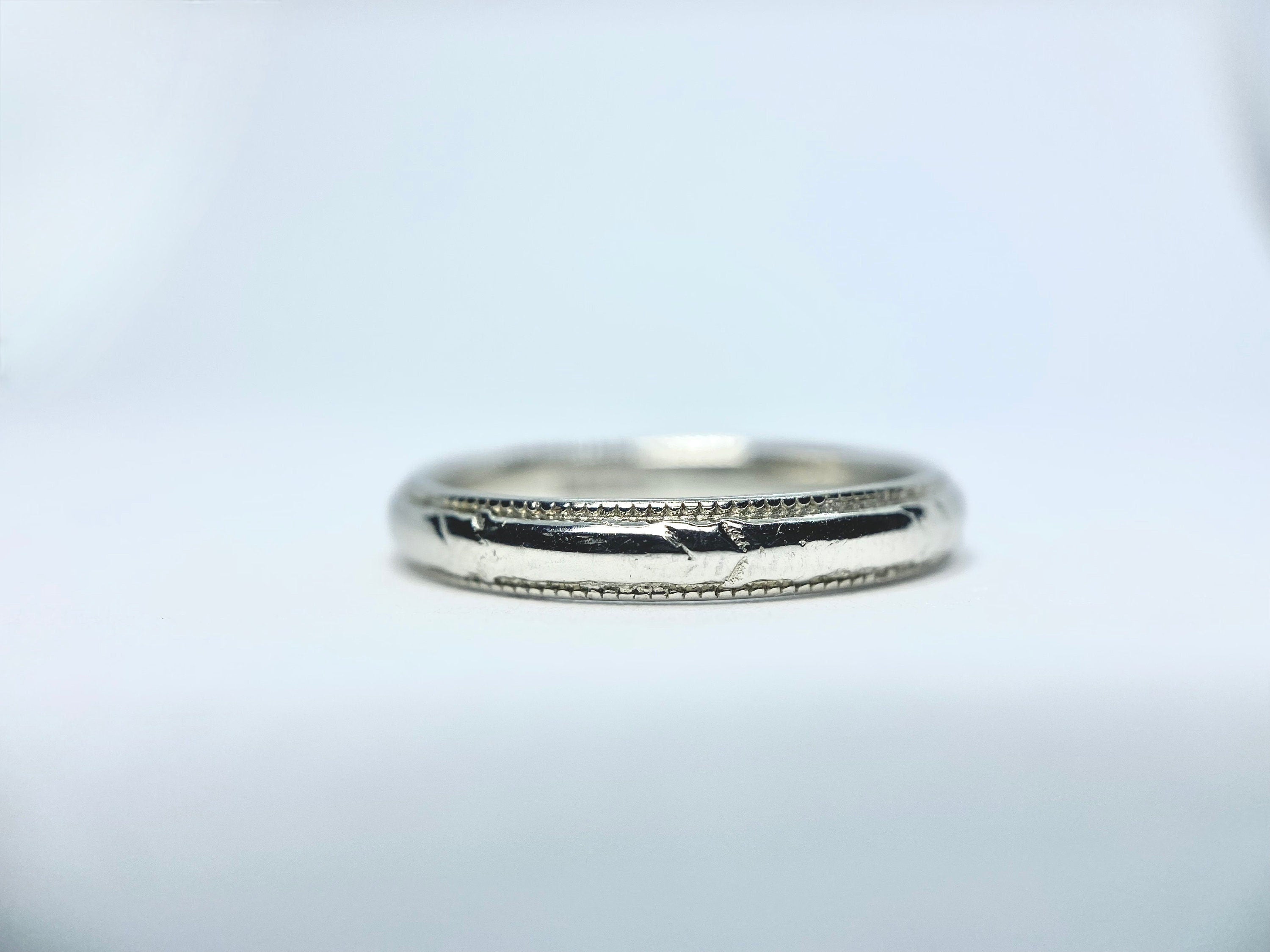 Art Deco JR Wood Ring, 18K, Size 6.75