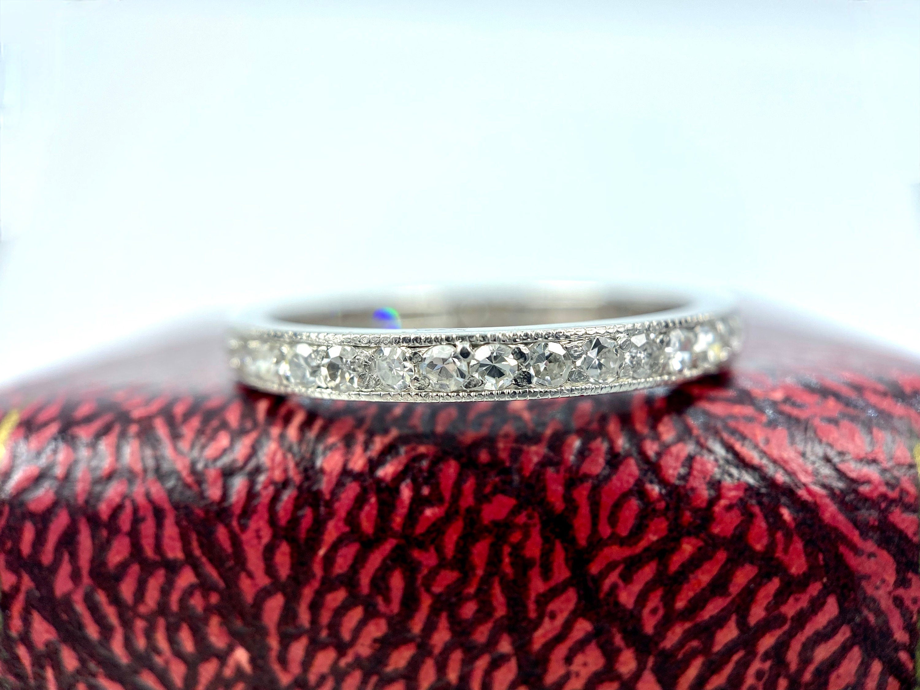 Vintage Tiffany Single Cut Diamond Platinum Eternity Ring, Size 9.25