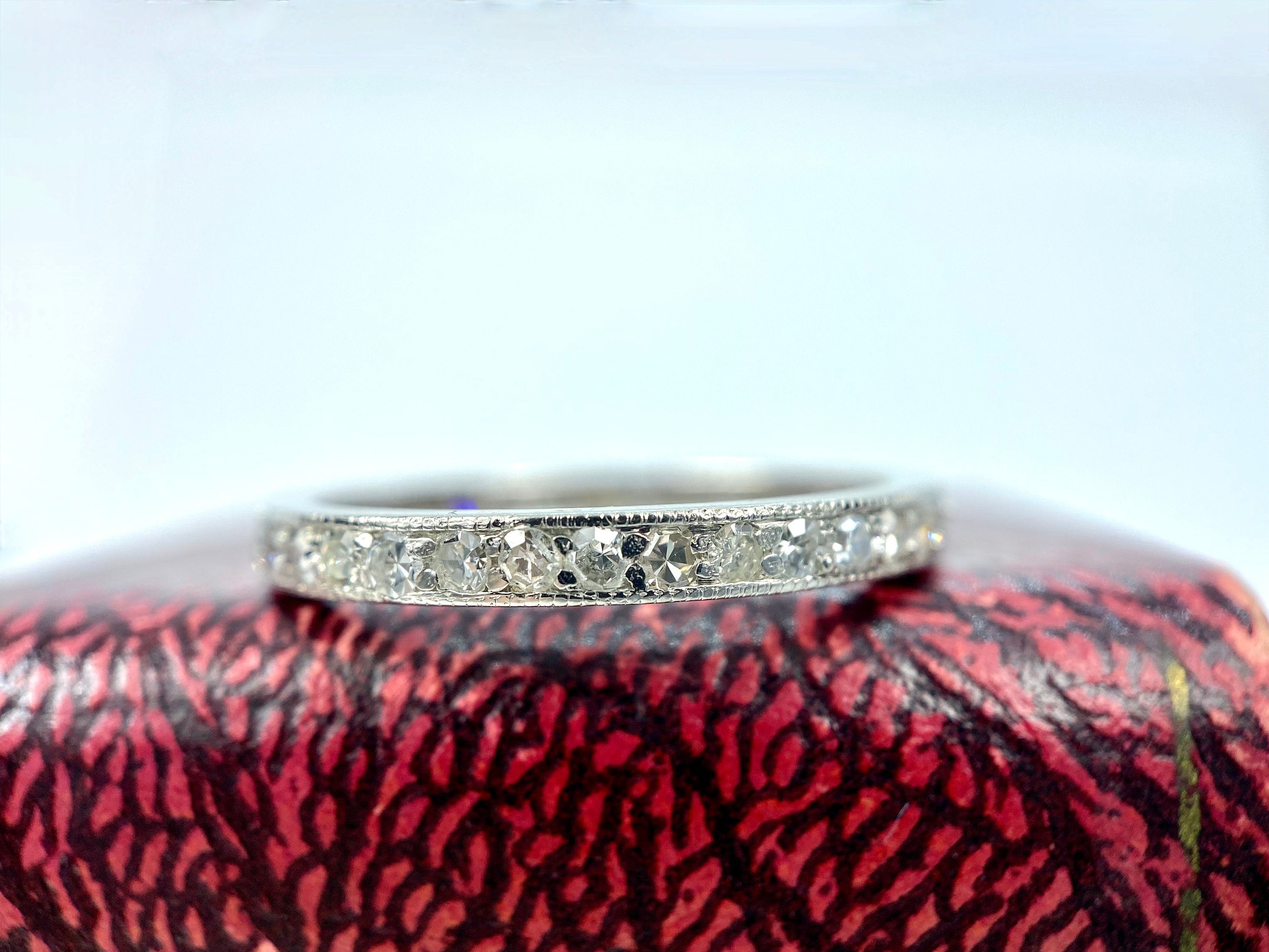 Vintage Tiffany Single Cut Diamond Platinum Eternity Ring, Size 9.25
