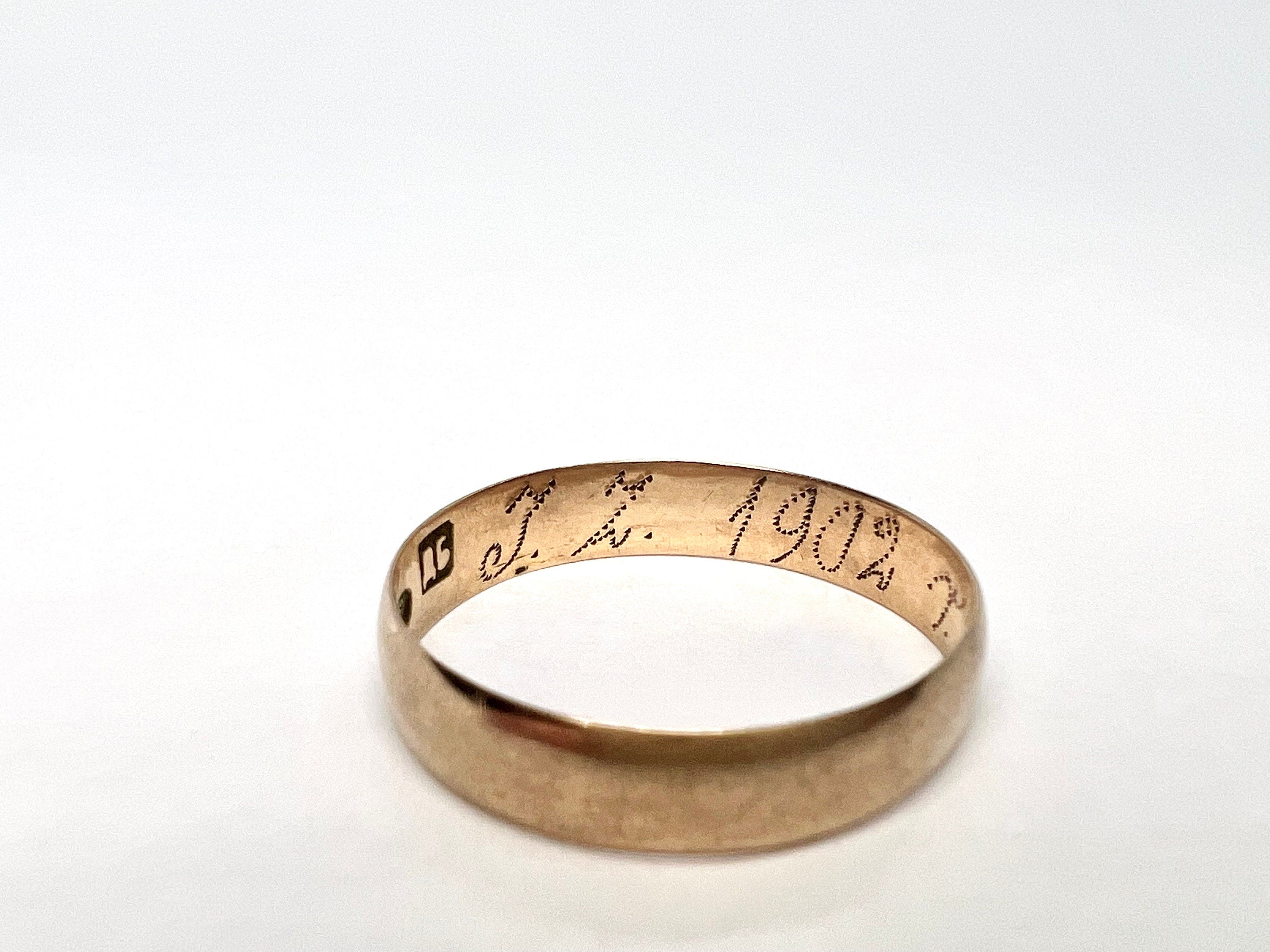 Antique 14K Russian Wedding Band, 1902