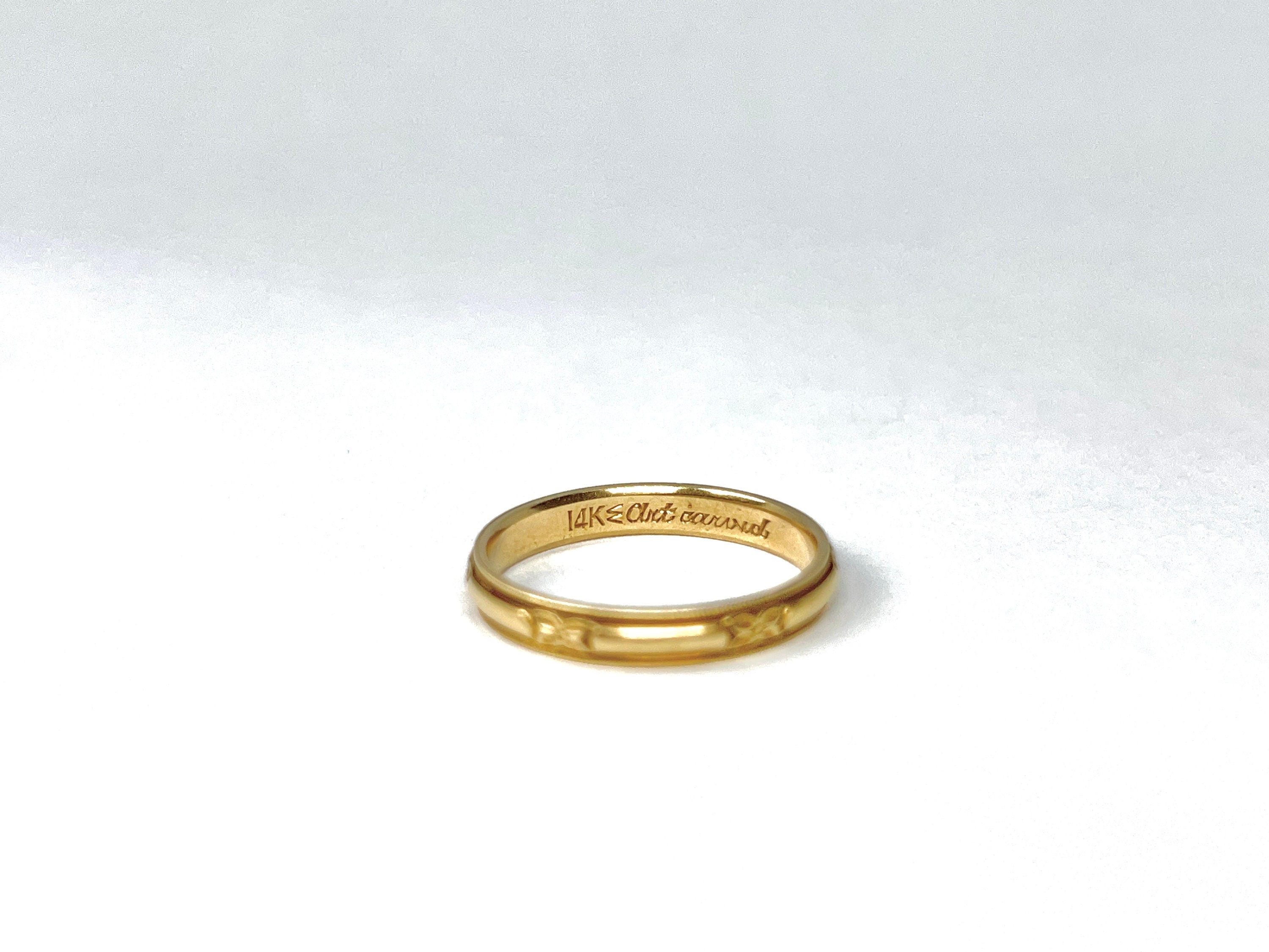 14K Orange Blossom ArtCarved Band, JR Wood, Size 8.75