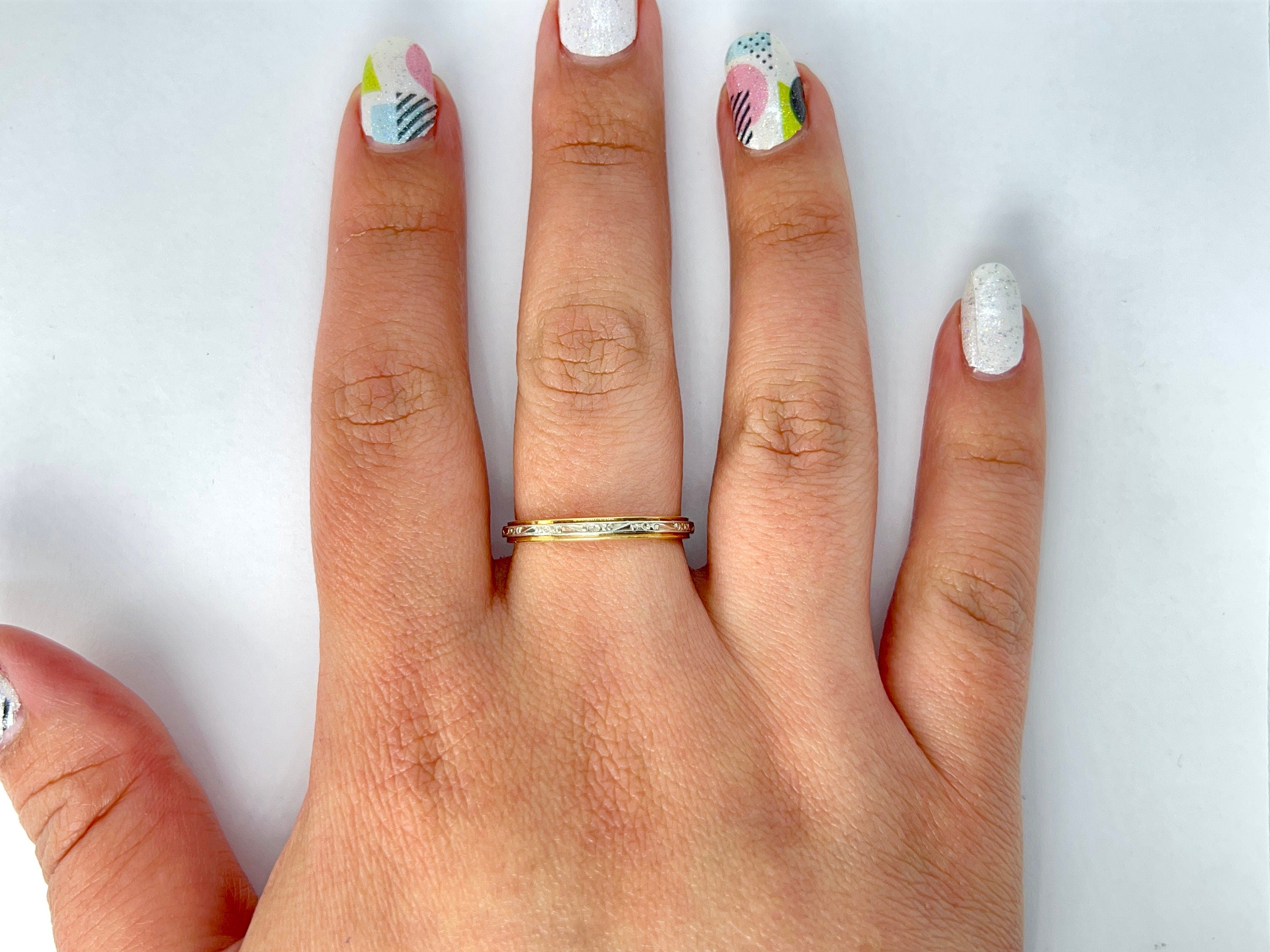 Vintage 14K Bristol Two Tone Wedding Band, Size 8.25