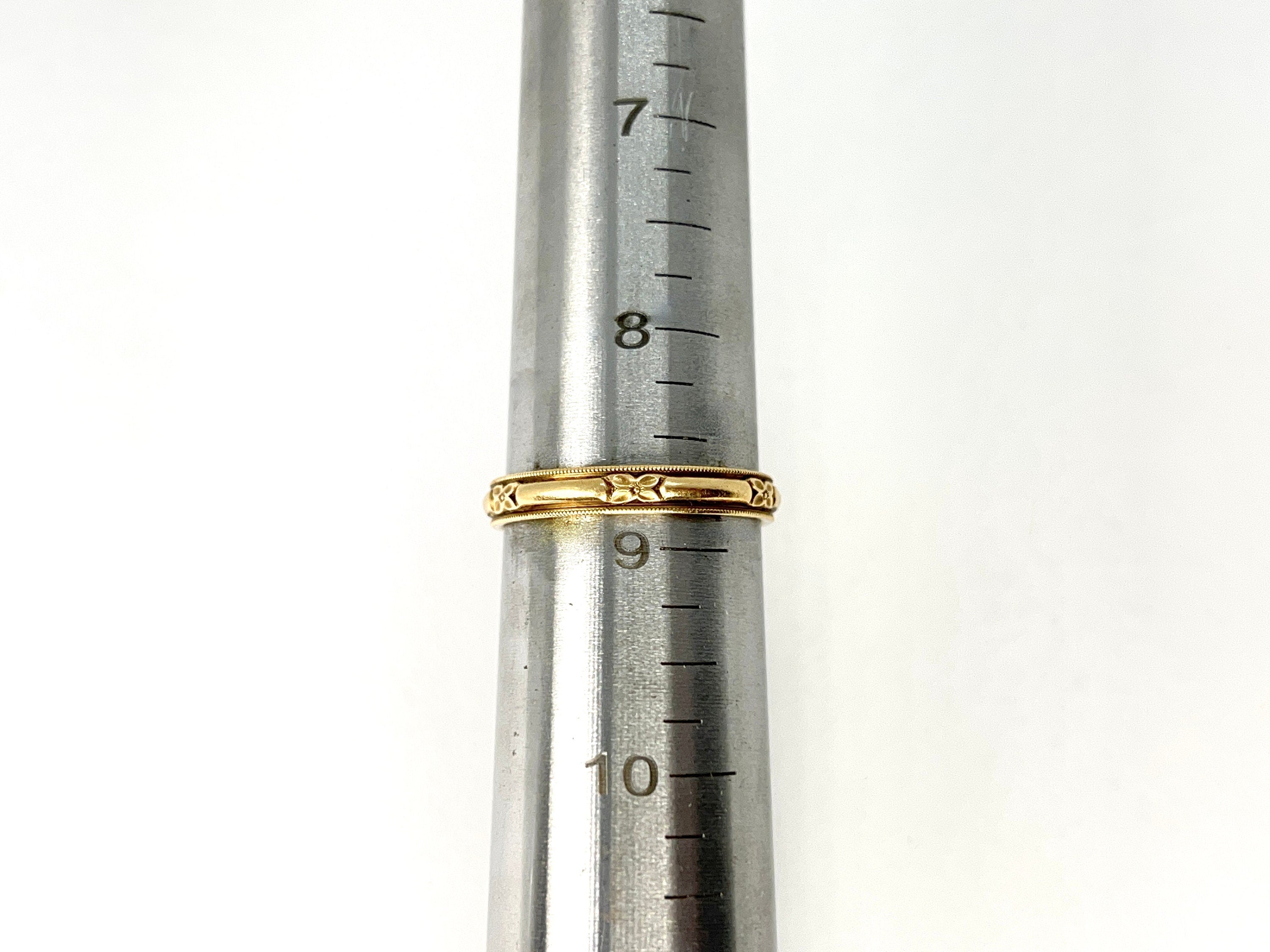 14K Orange Blossom ArtCarved Band, JR Wood, Size 8.75