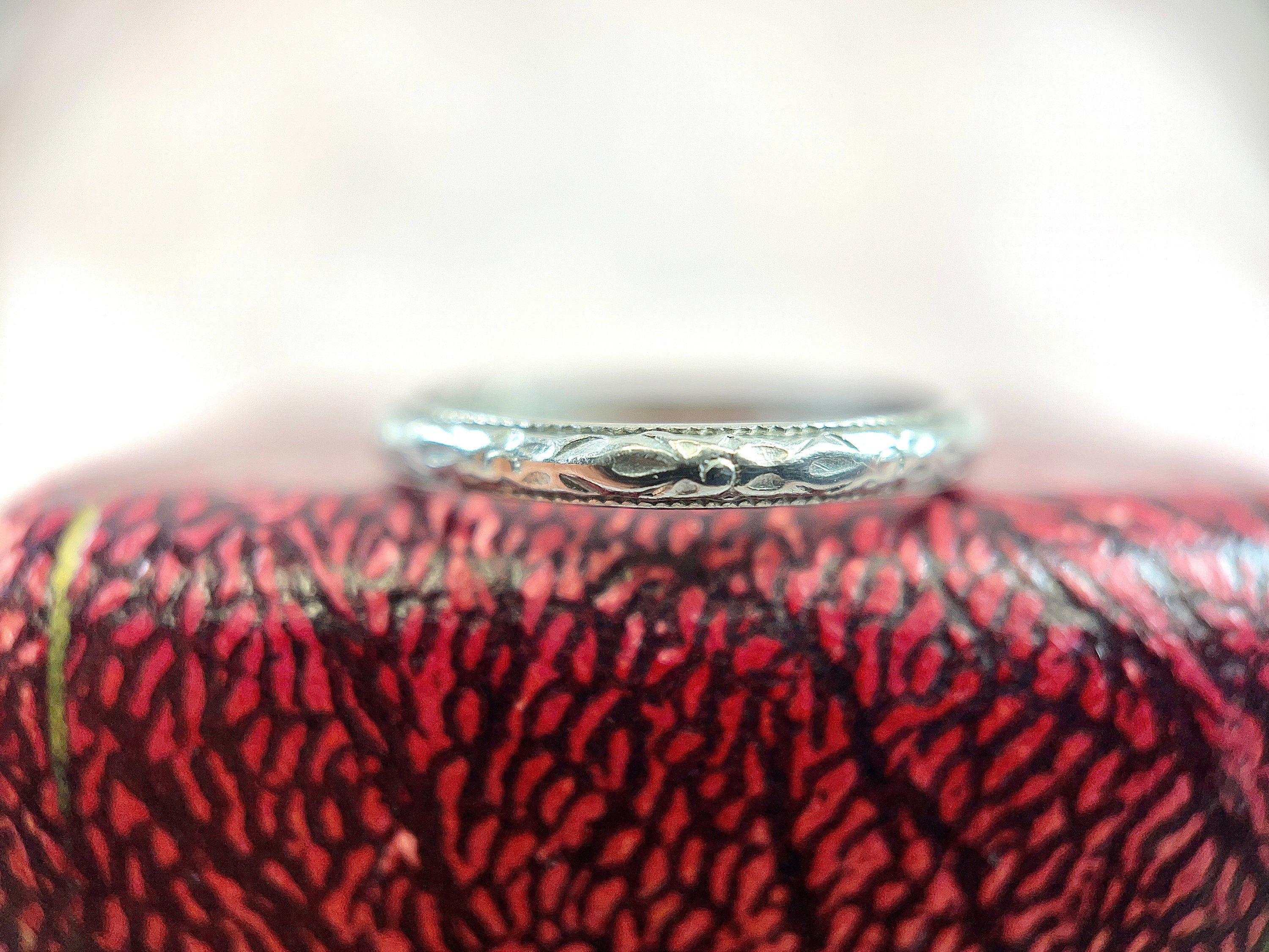 Platinum Orange Blossom Band, 6-18-46, Size 7.25 to 7.5
