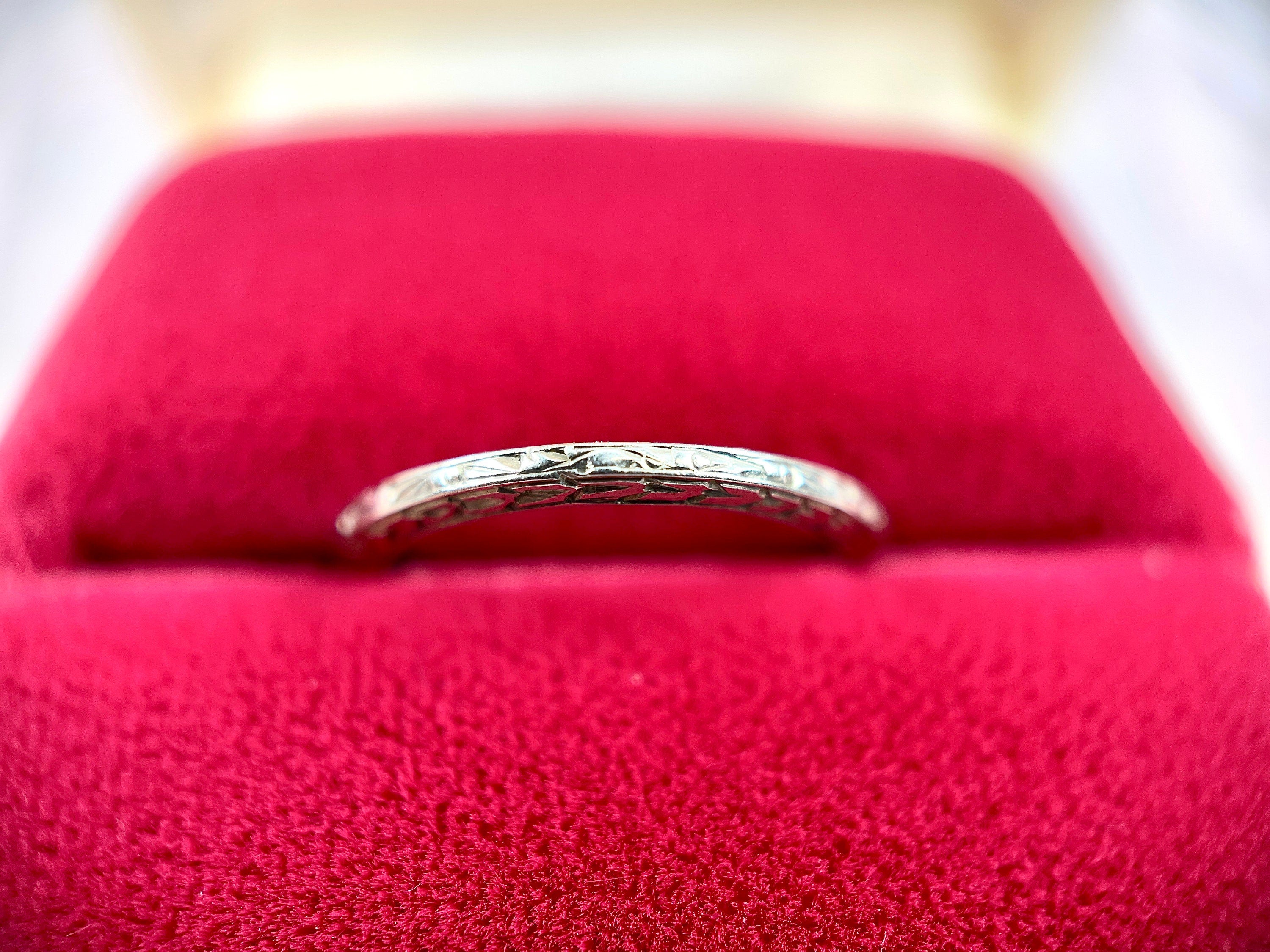 Belais Wheat Pattern Wedding Band, Size 4.75