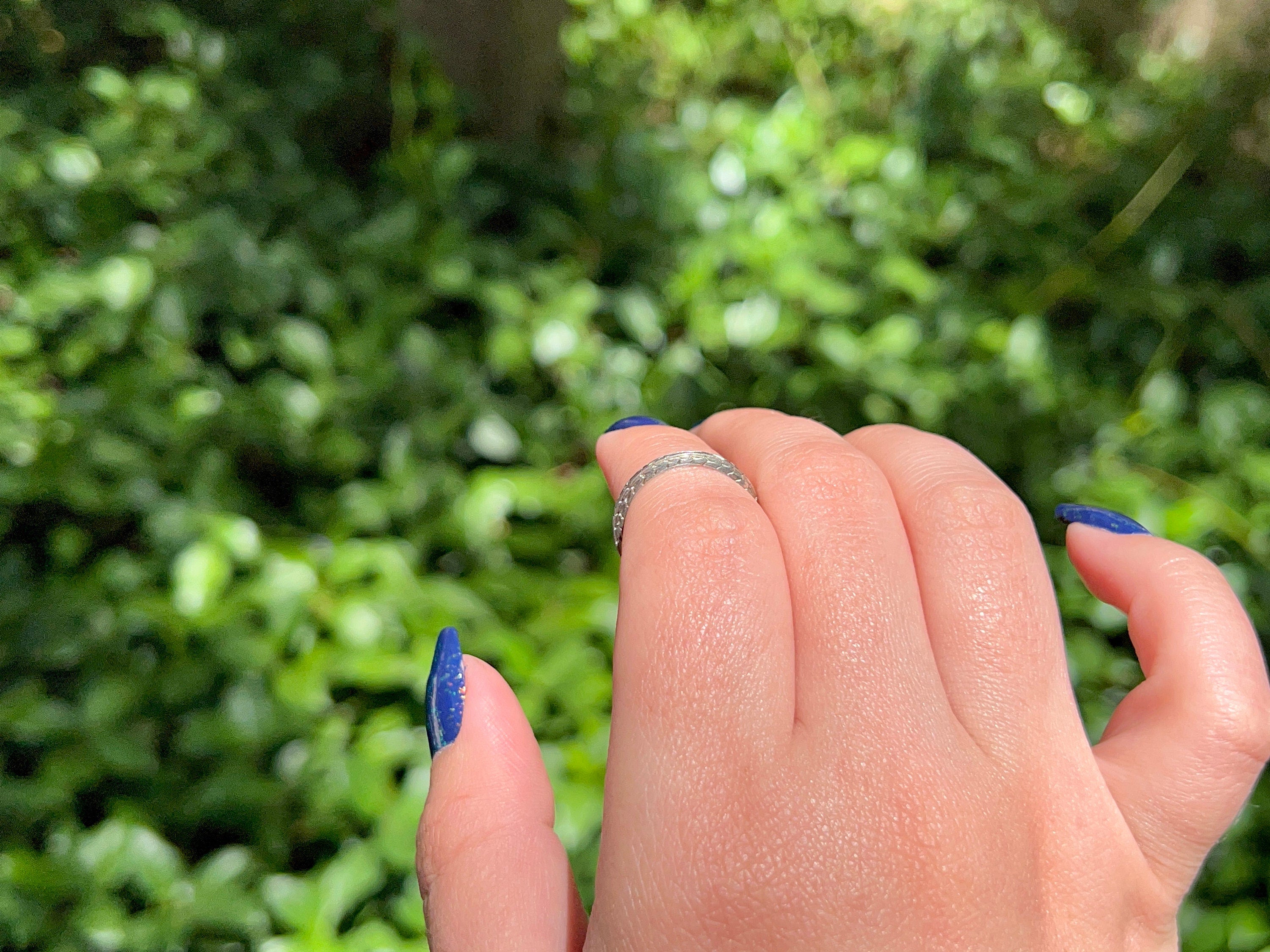Belais Wheat Pattern Wedding Band, Size 4.75