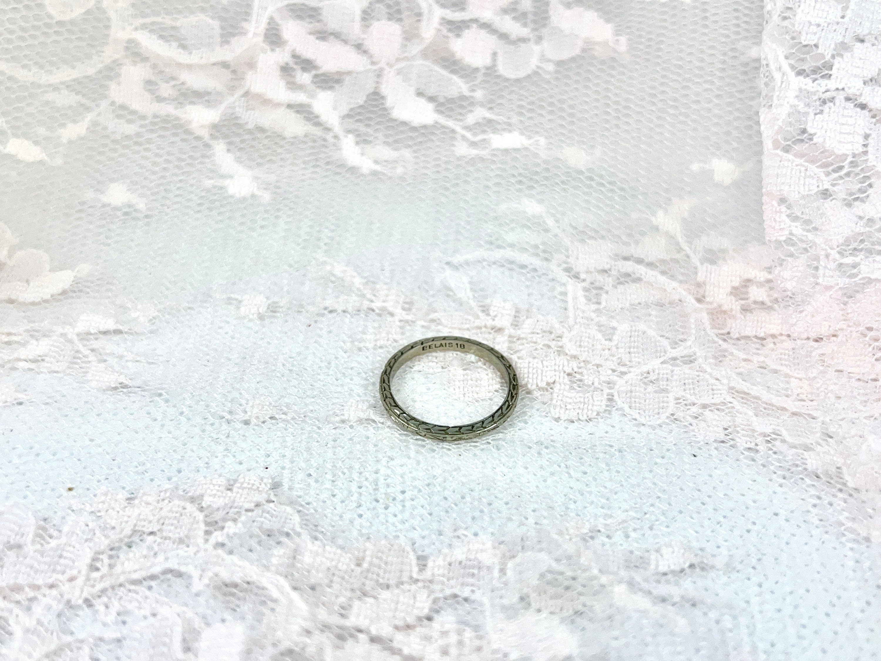 Belais Wheat Pattern Wedding Band, Size 4.75