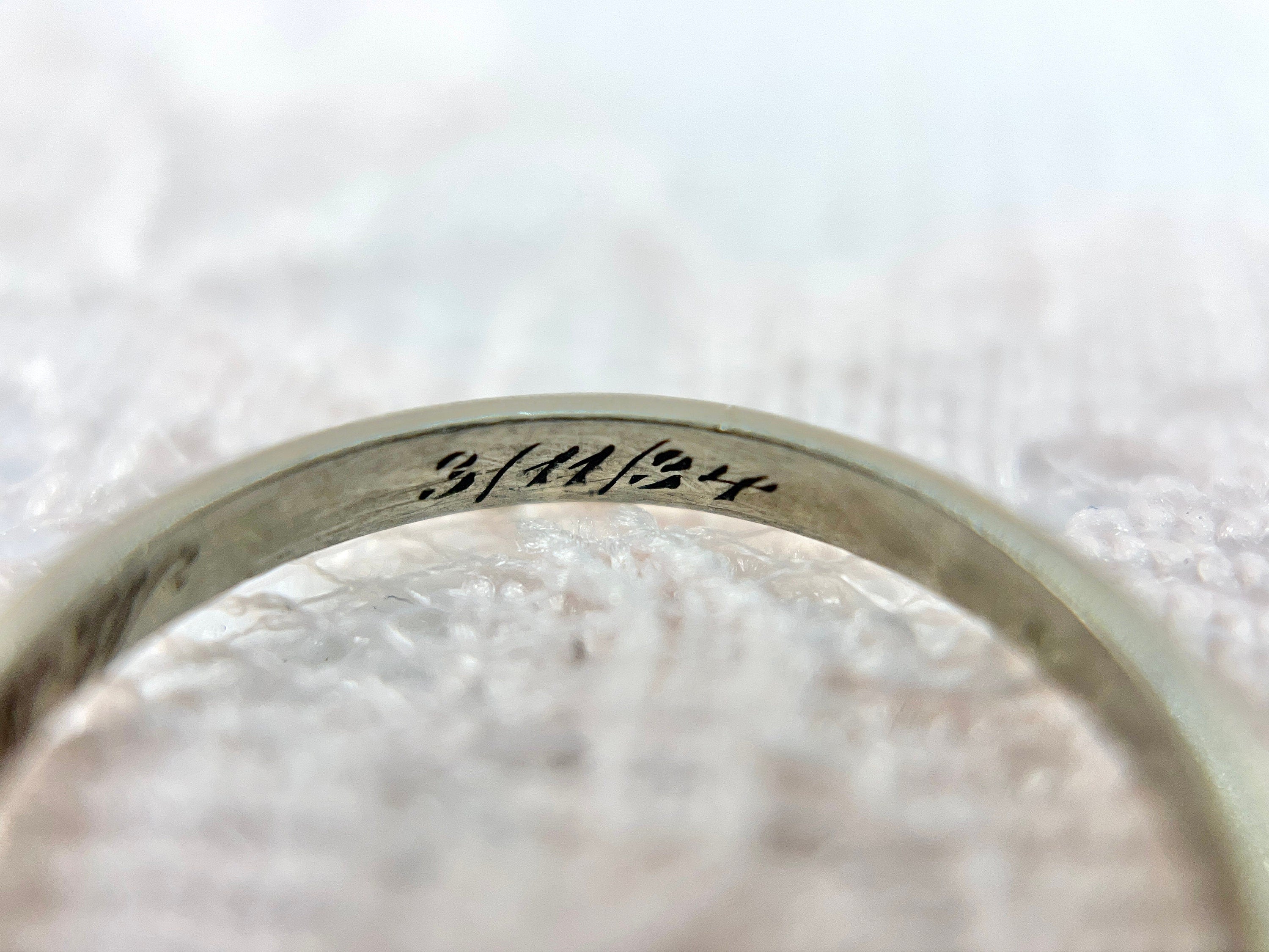 Art Deco Floral Eternity Ring, H.Y.M. to A.N.W 3/11/34, 14K