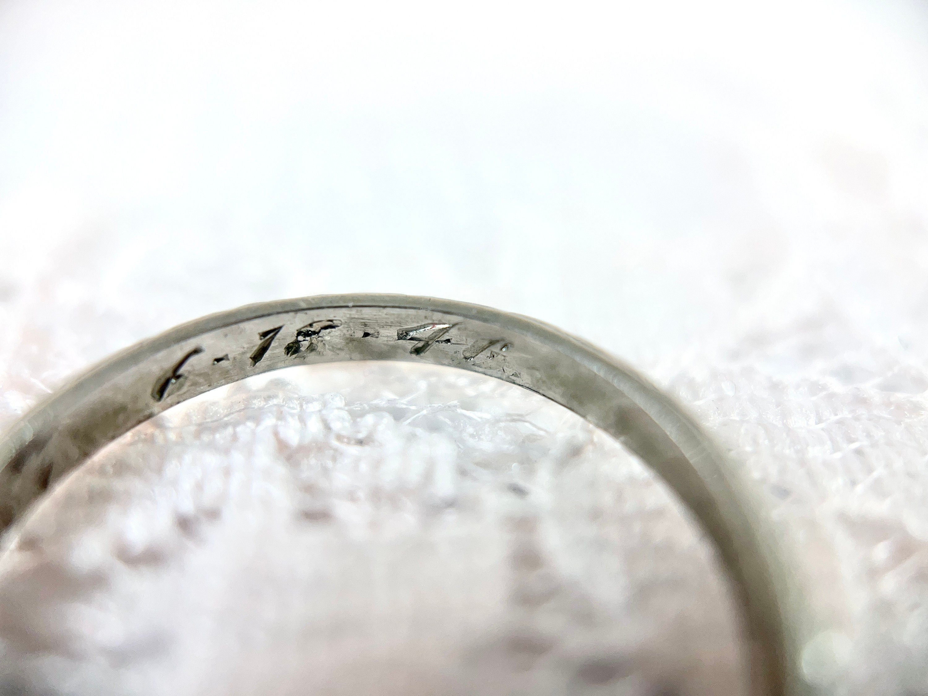 Platinum Orange Blossom Band, 6-18-46, Size 7.25 to 7.5