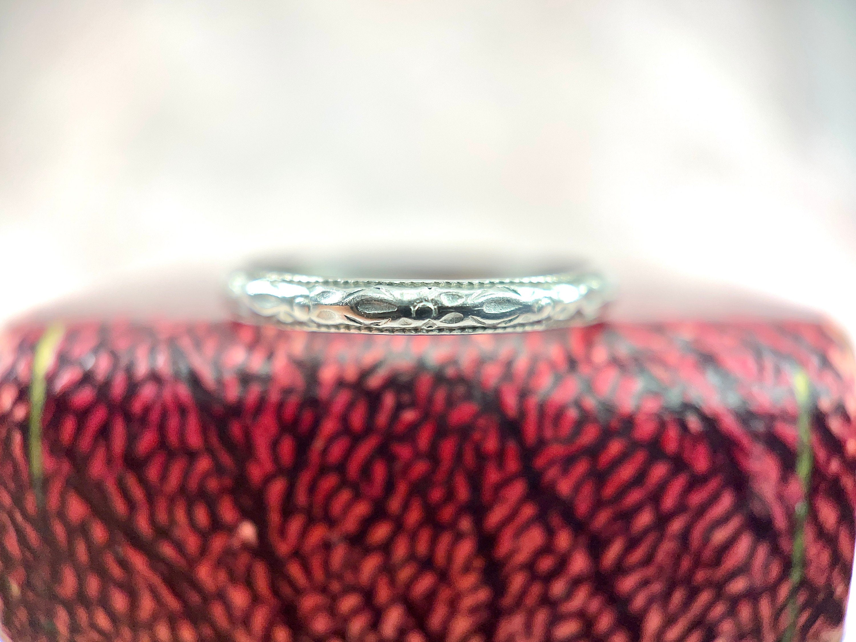 Platinum Orange Blossom Band, 6-18-46, Size 7.25 to 7.5