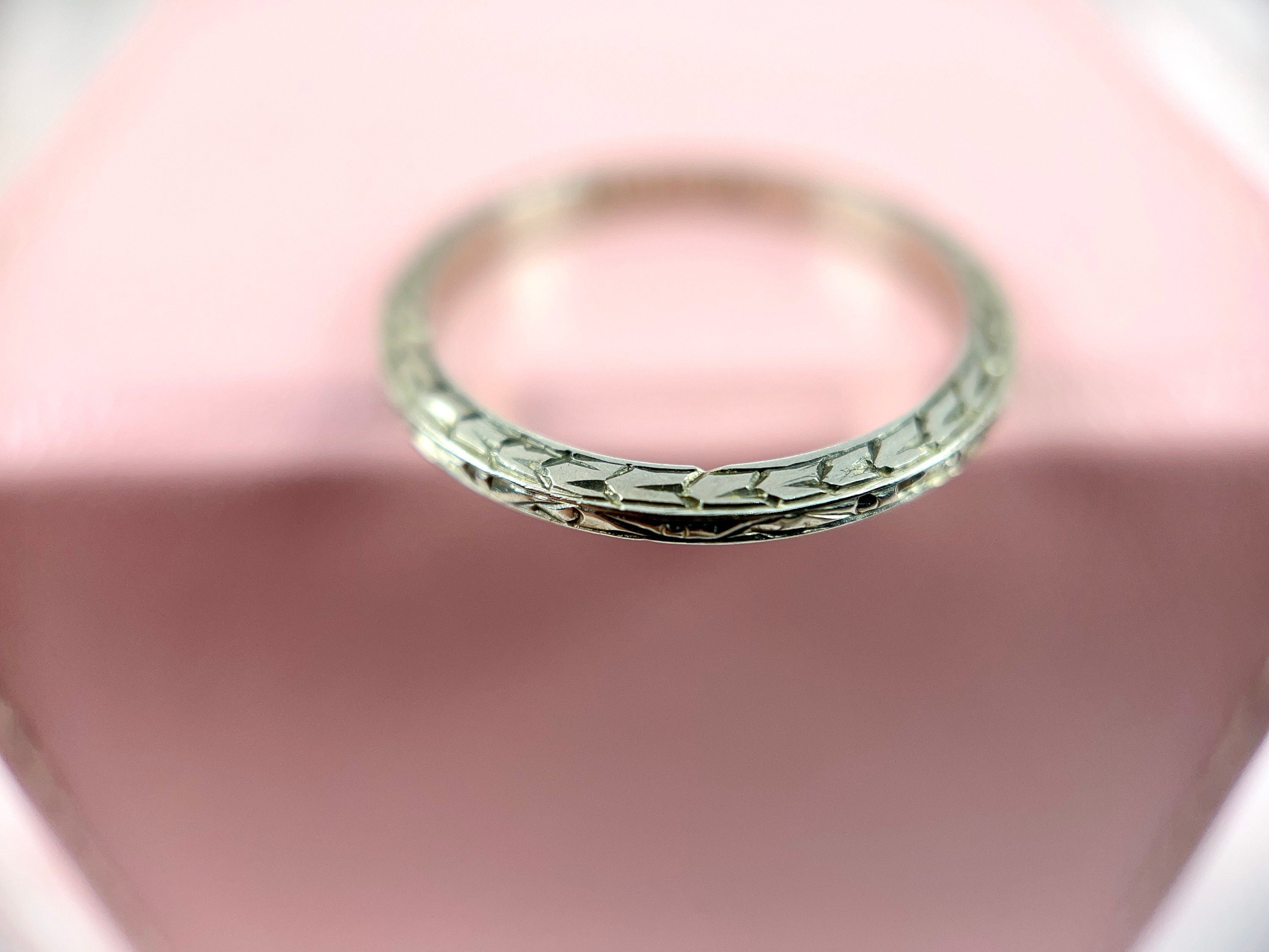 Belais Wheat Pattern Wedding Band, Size 4.75