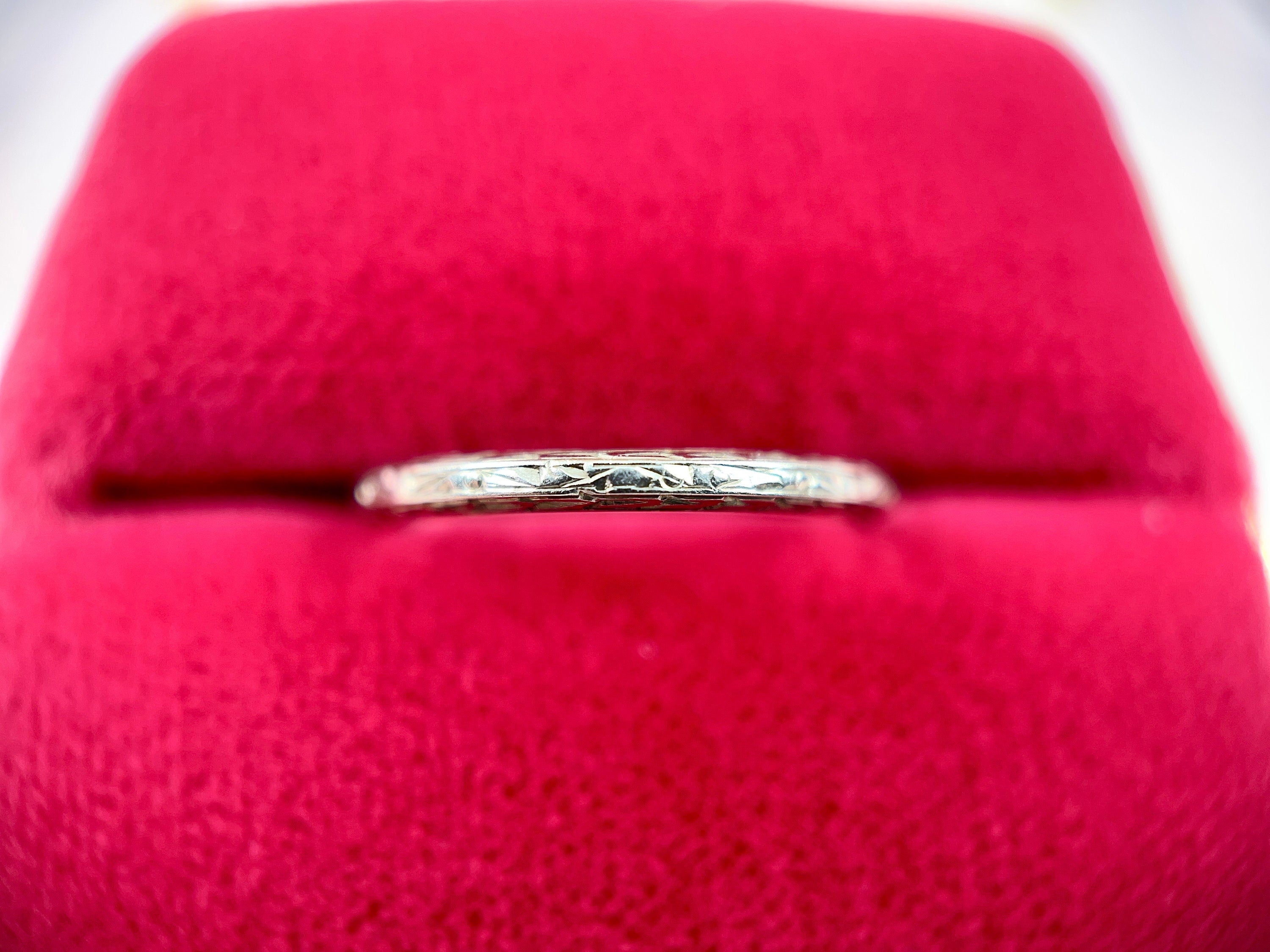 Belais Wheat Pattern Wedding Band, Size 4.75