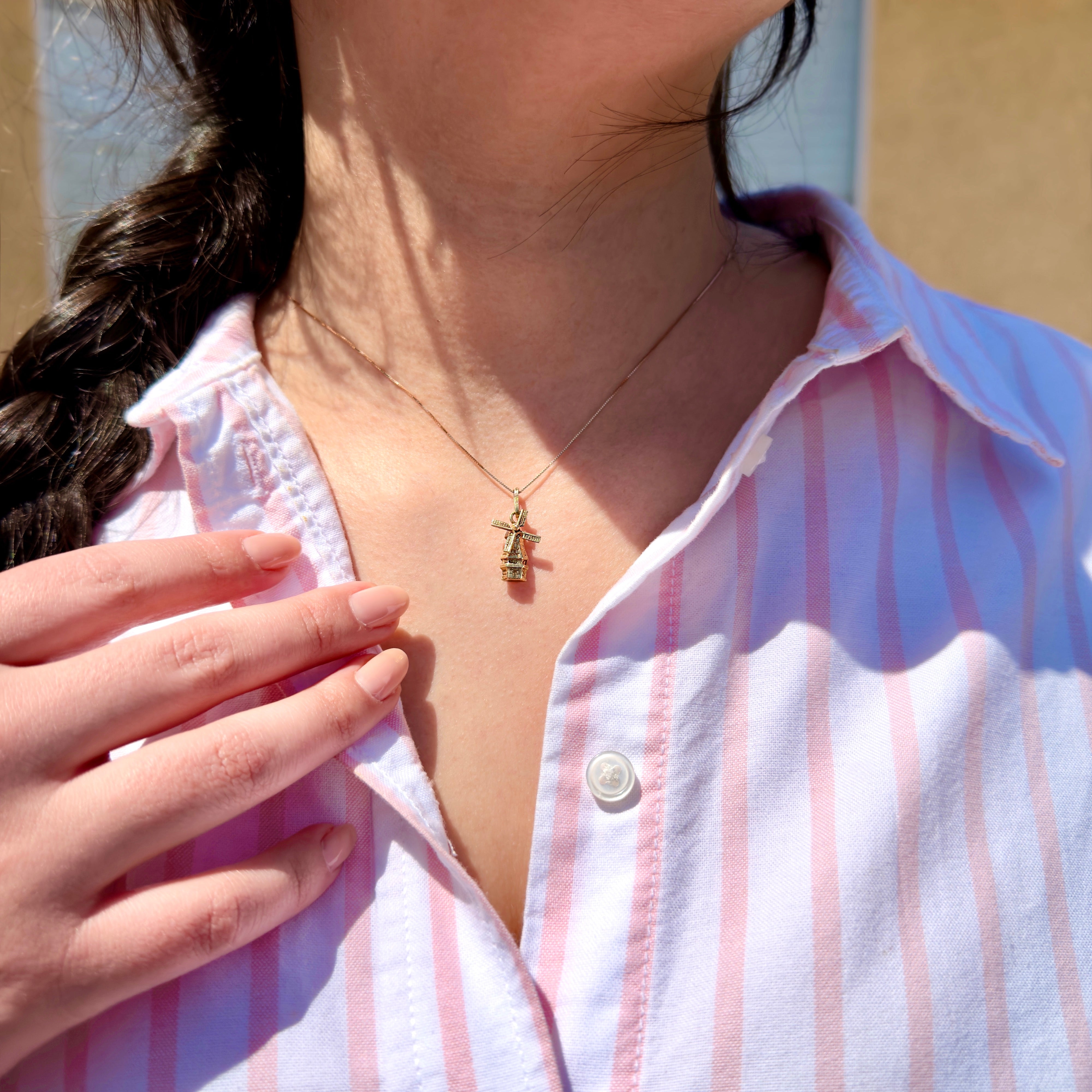 Vintage 1960s 14K Gold Articulating Windmill Charm