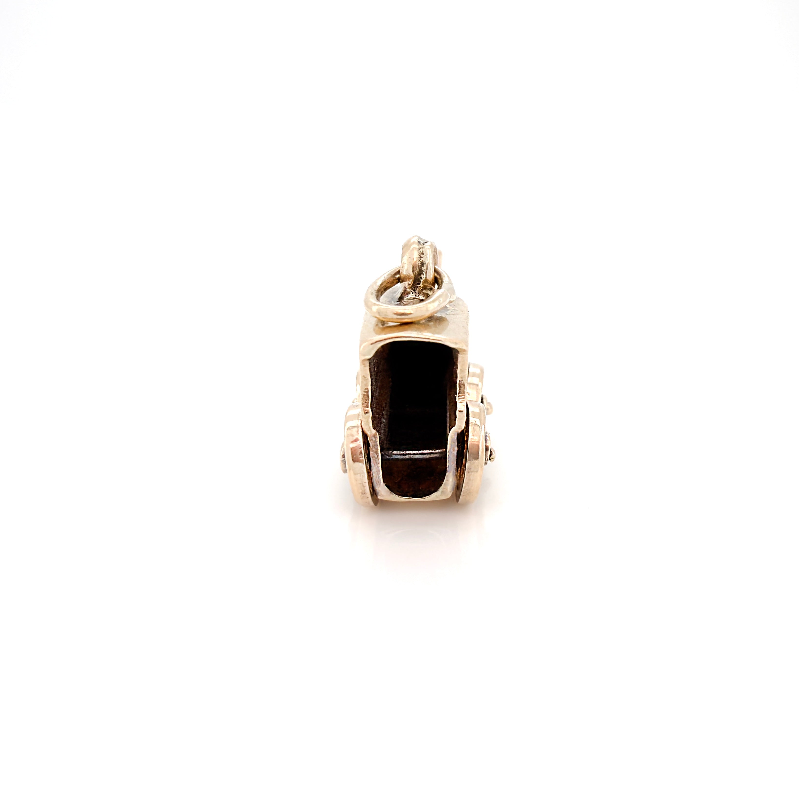 Vintage 14K Yellow Gold Locomotive Charm, Articulating Train Pendant