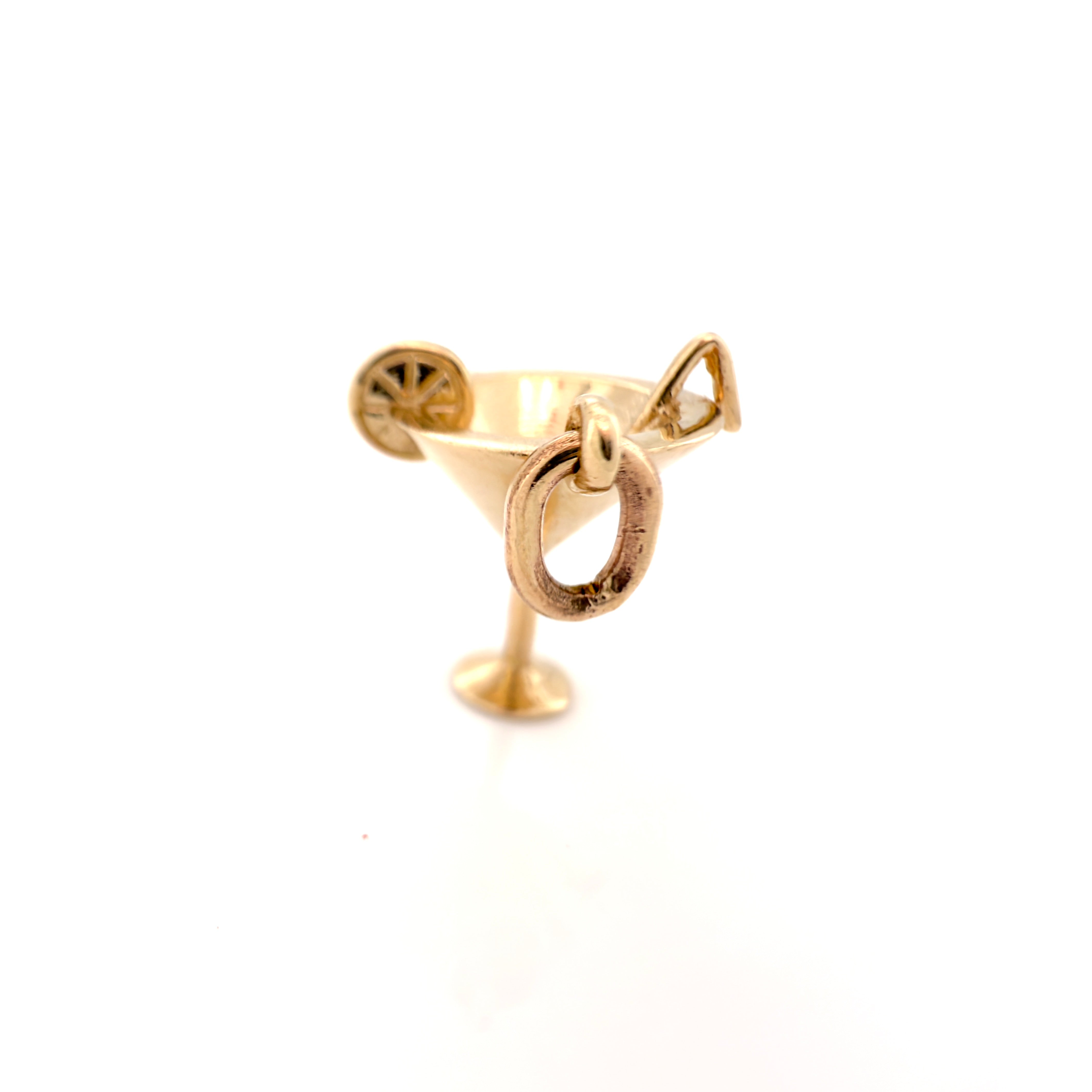 14K Yellow Gold Martini Glass 3D Charm
