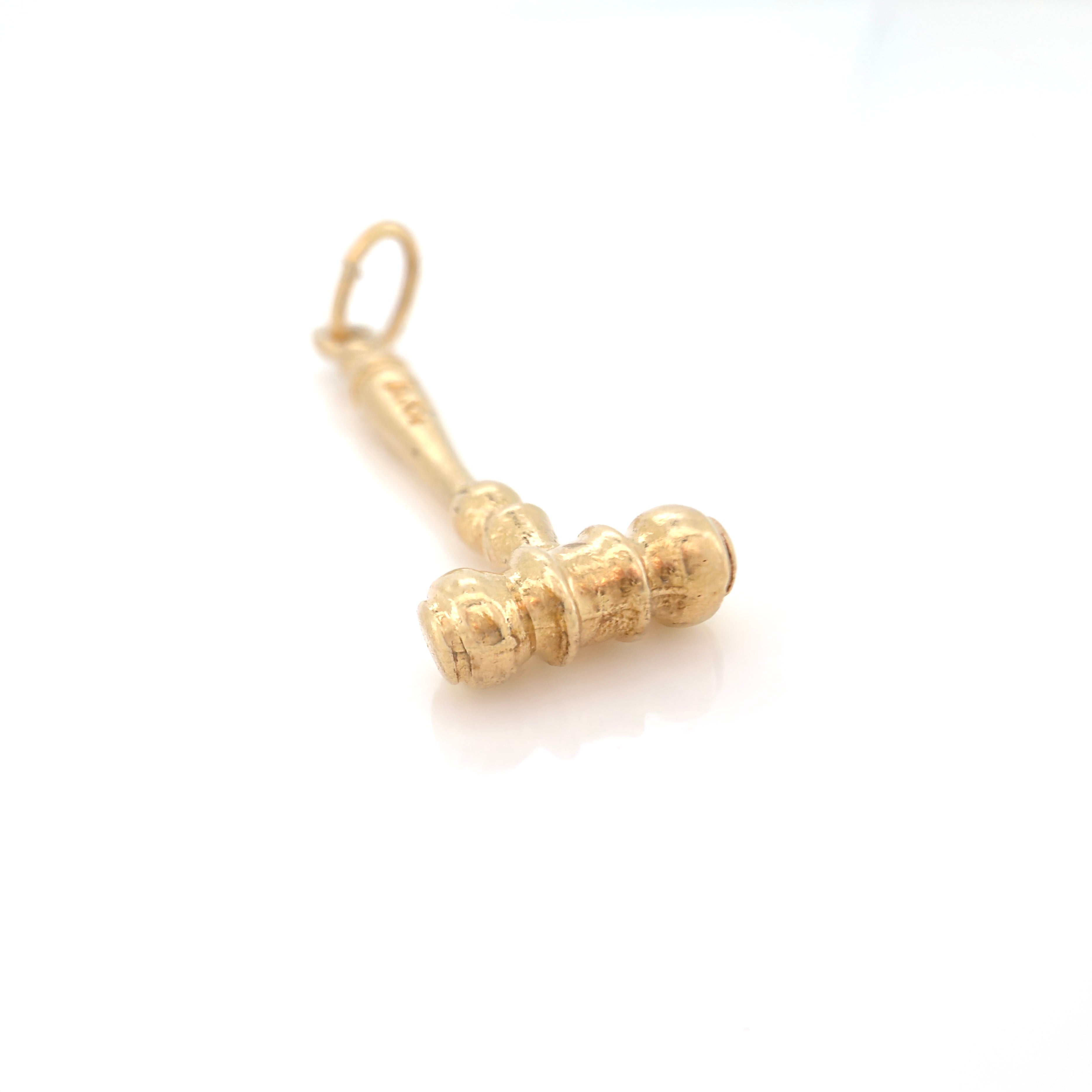 Vintage 14K Gold Judge Gavel Charm