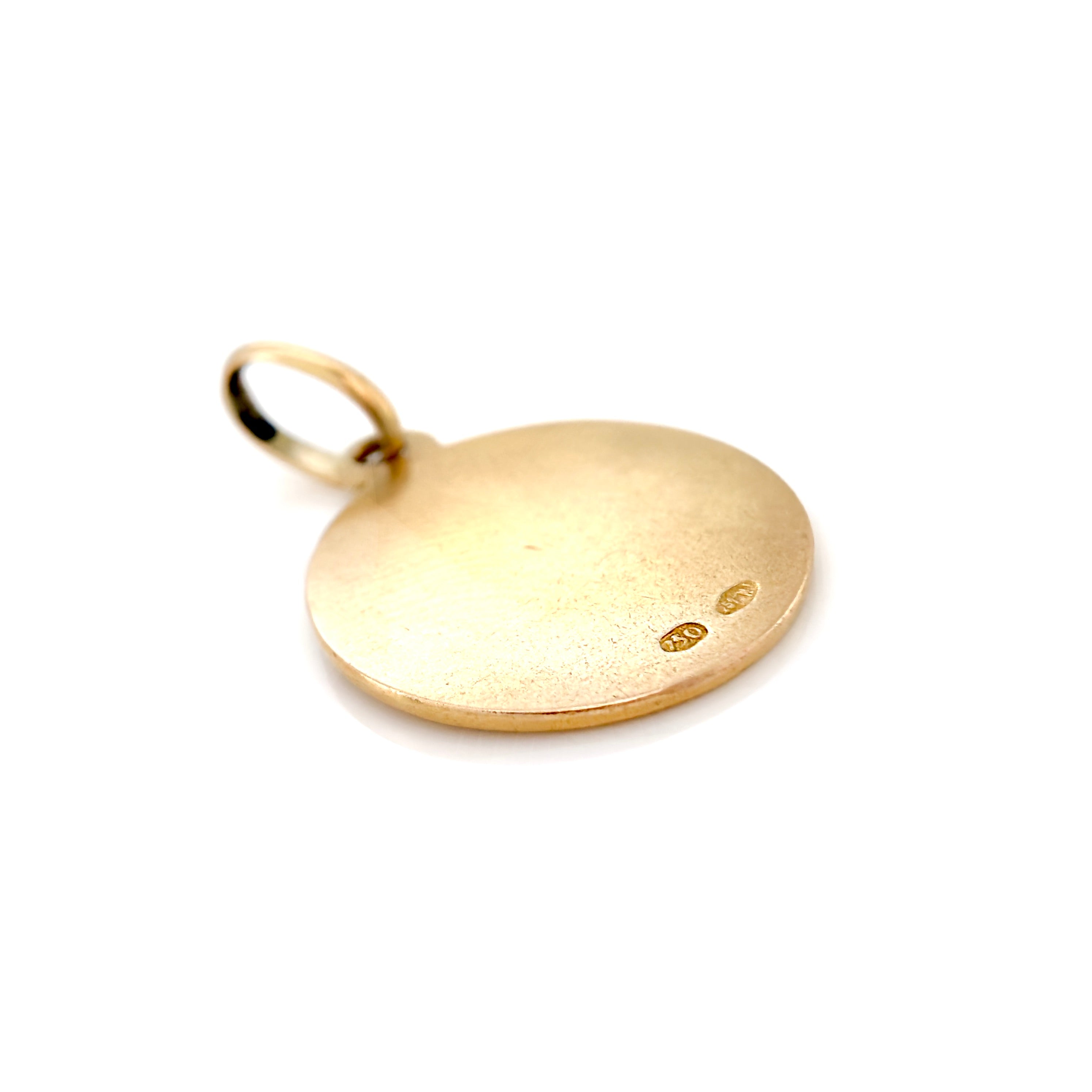 Vintage 1960s Italian 18K Virgin Mary Medallion, Pendant